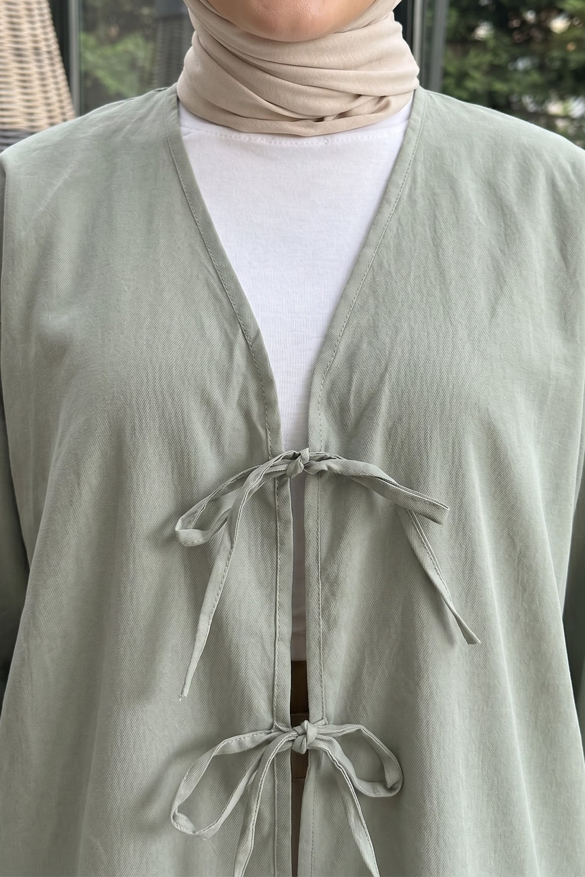 Çift Bağcıklı Uzun Kimono 262353 - AÇIK MİNT |  