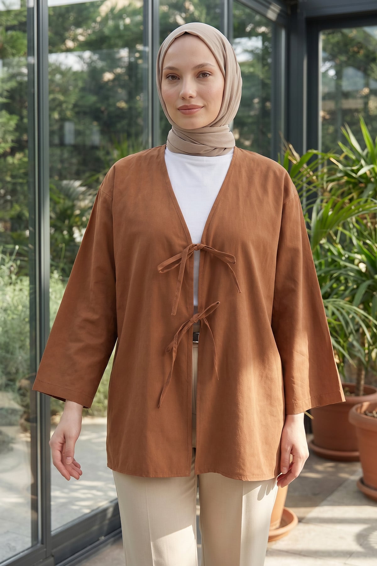 Çift Bağcıklı Uzun Kimono 262353 - TARÇIN |  