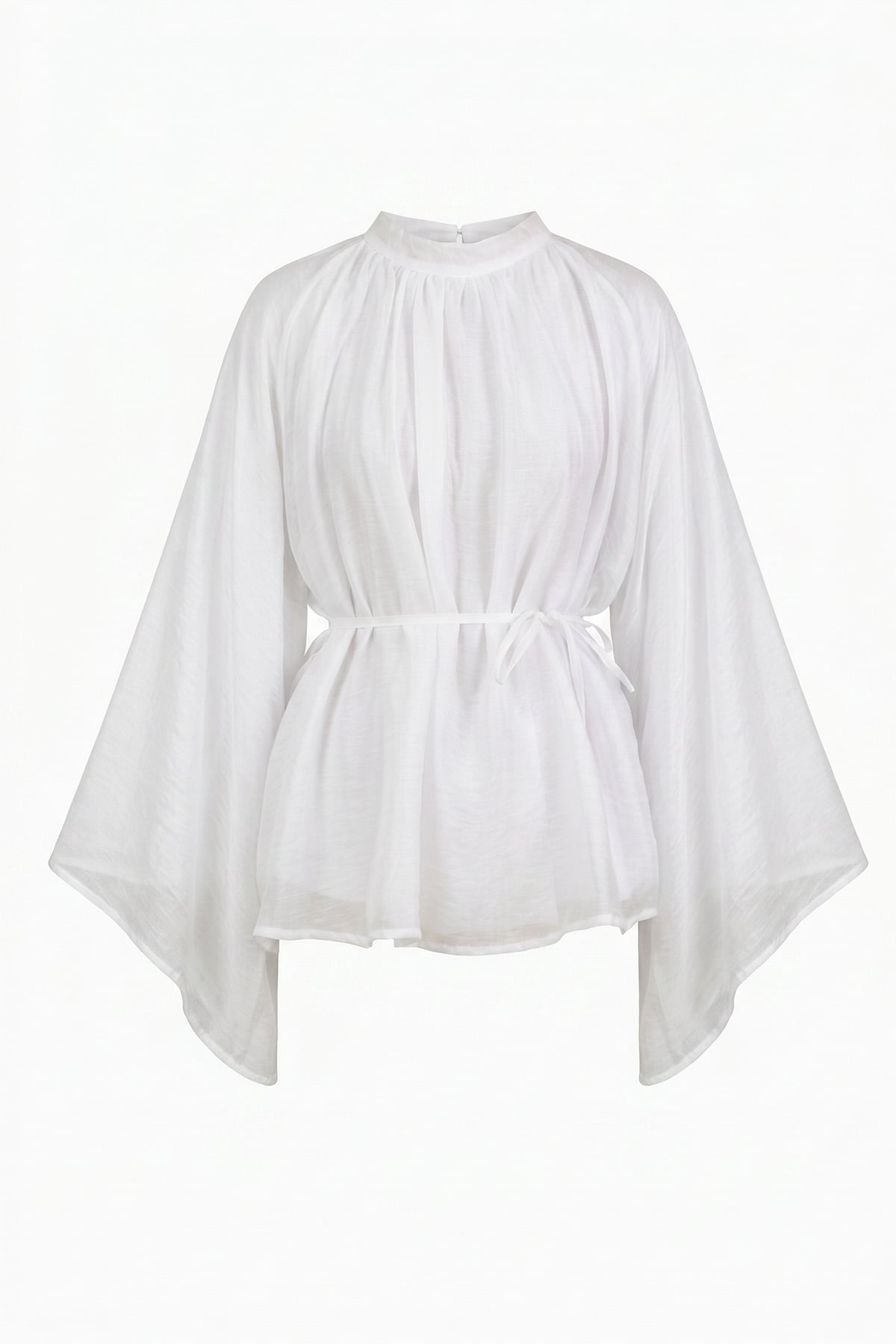 Büzgülü Reglan Kol Tunik Y0150 - BEYAZ |  