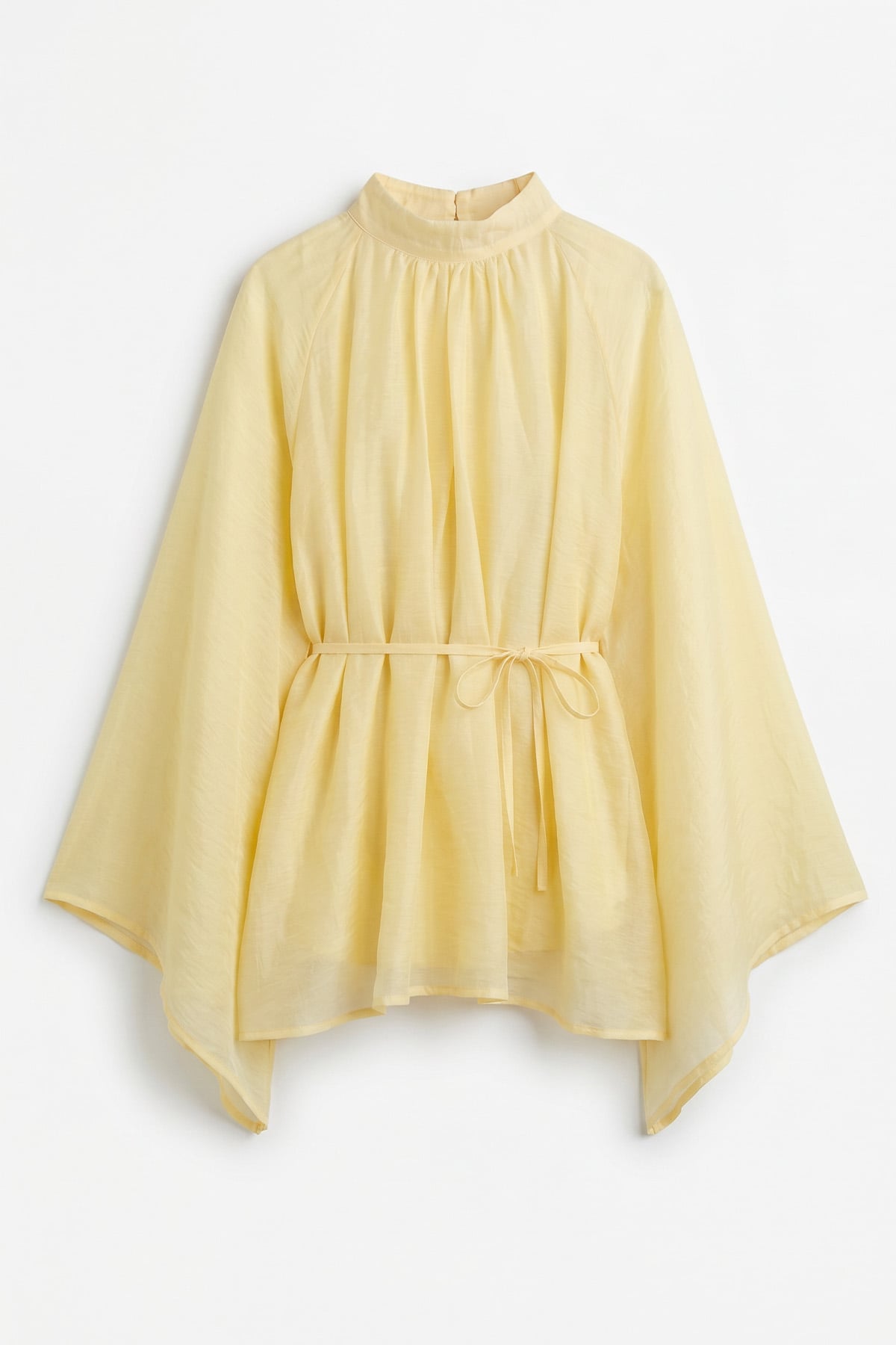Büzgülü Reglan Kol Tunik Y0150 - SARI |  