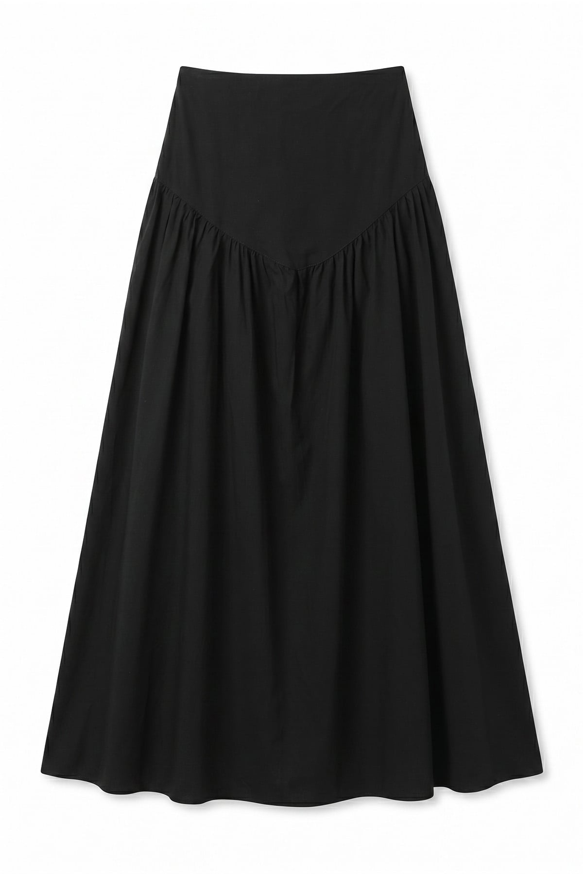 Bel Korsajlı Poplin Etek 26061 - SİYAH |  