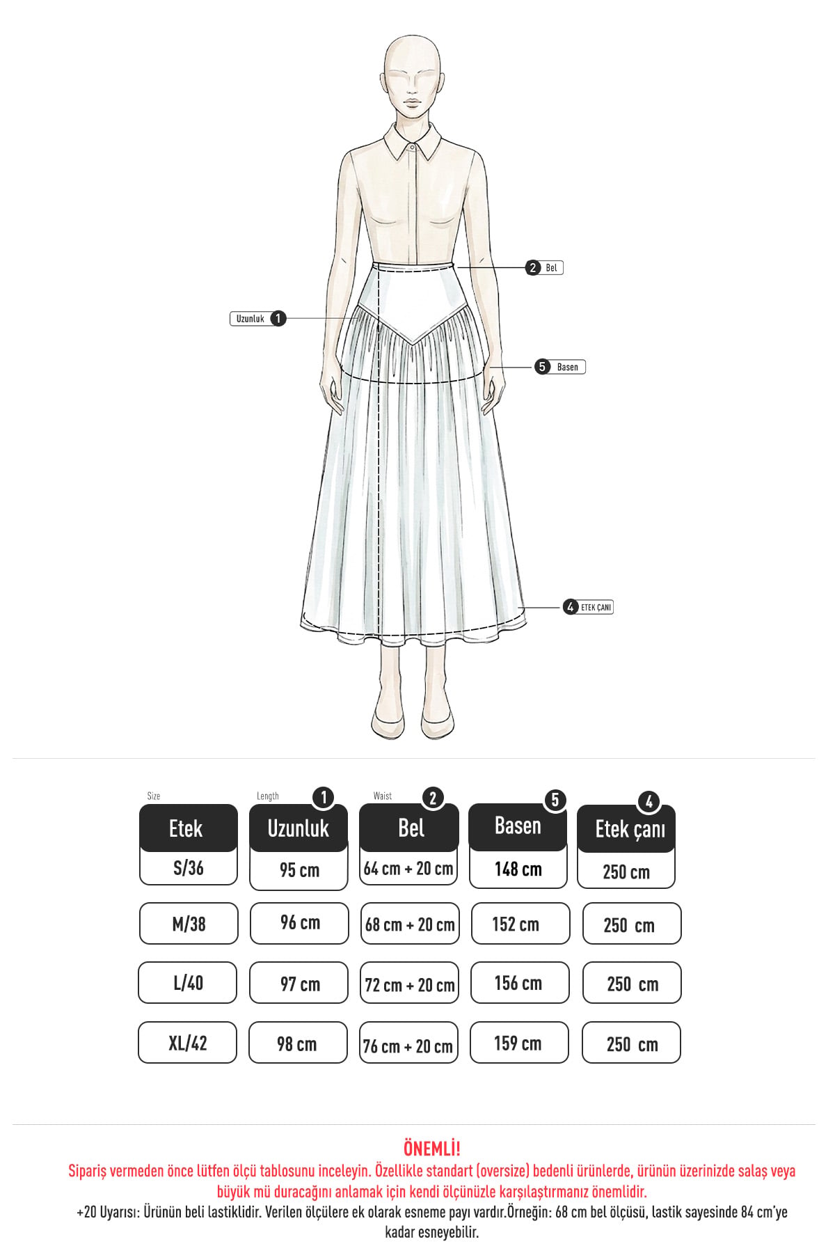 Bel Korsajlı Poplin Etek 26061 - BEBE MAVİSİ |  