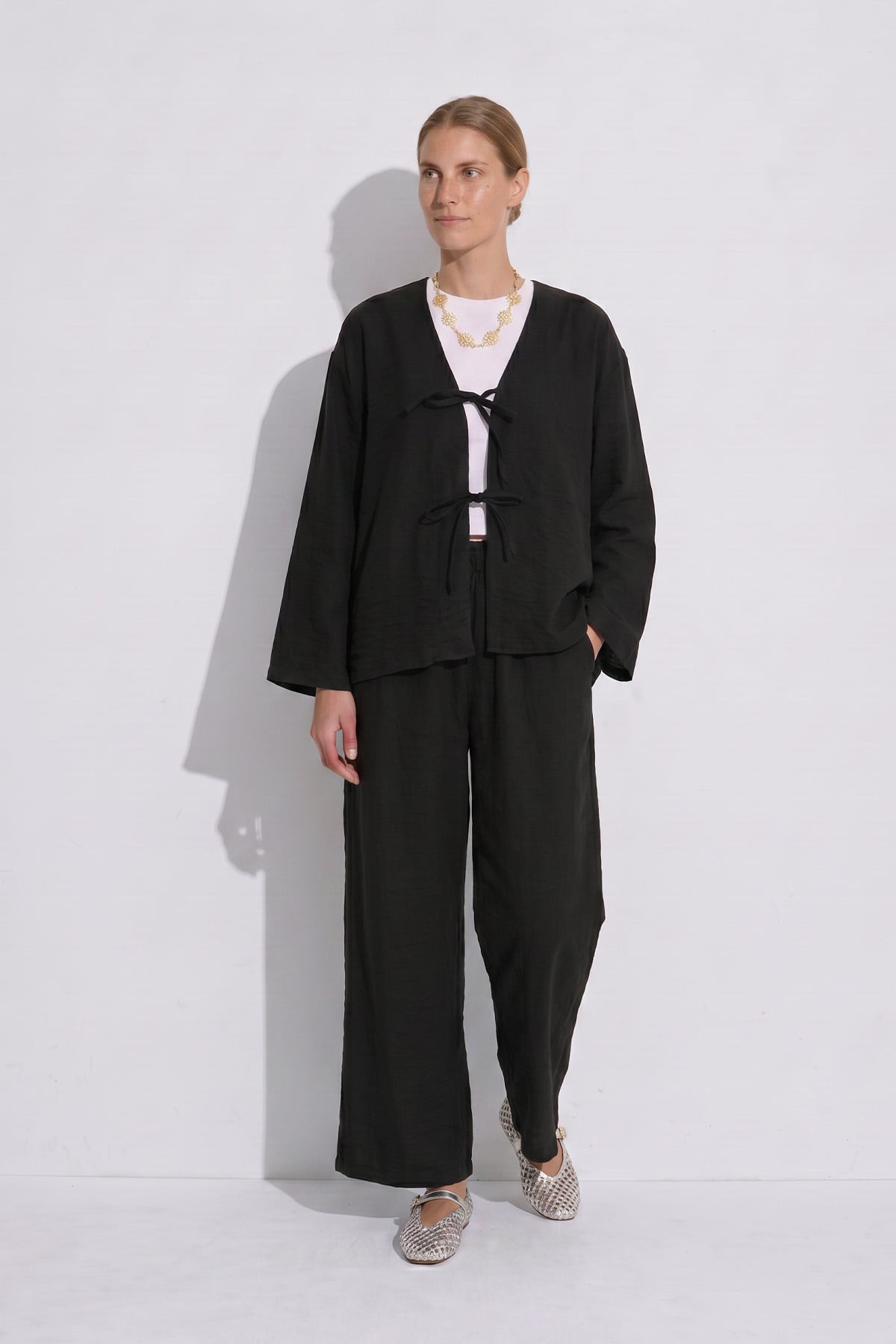 Bağcıklı Kimono Takım 26610 - SİYAH |  