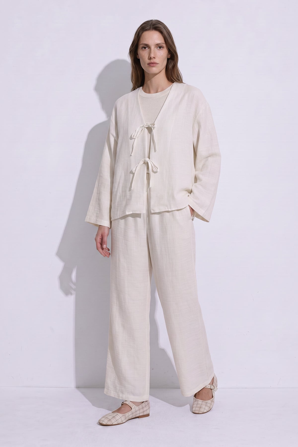Bağcıklı Kimono Takım 26610 - BEYAZ |  