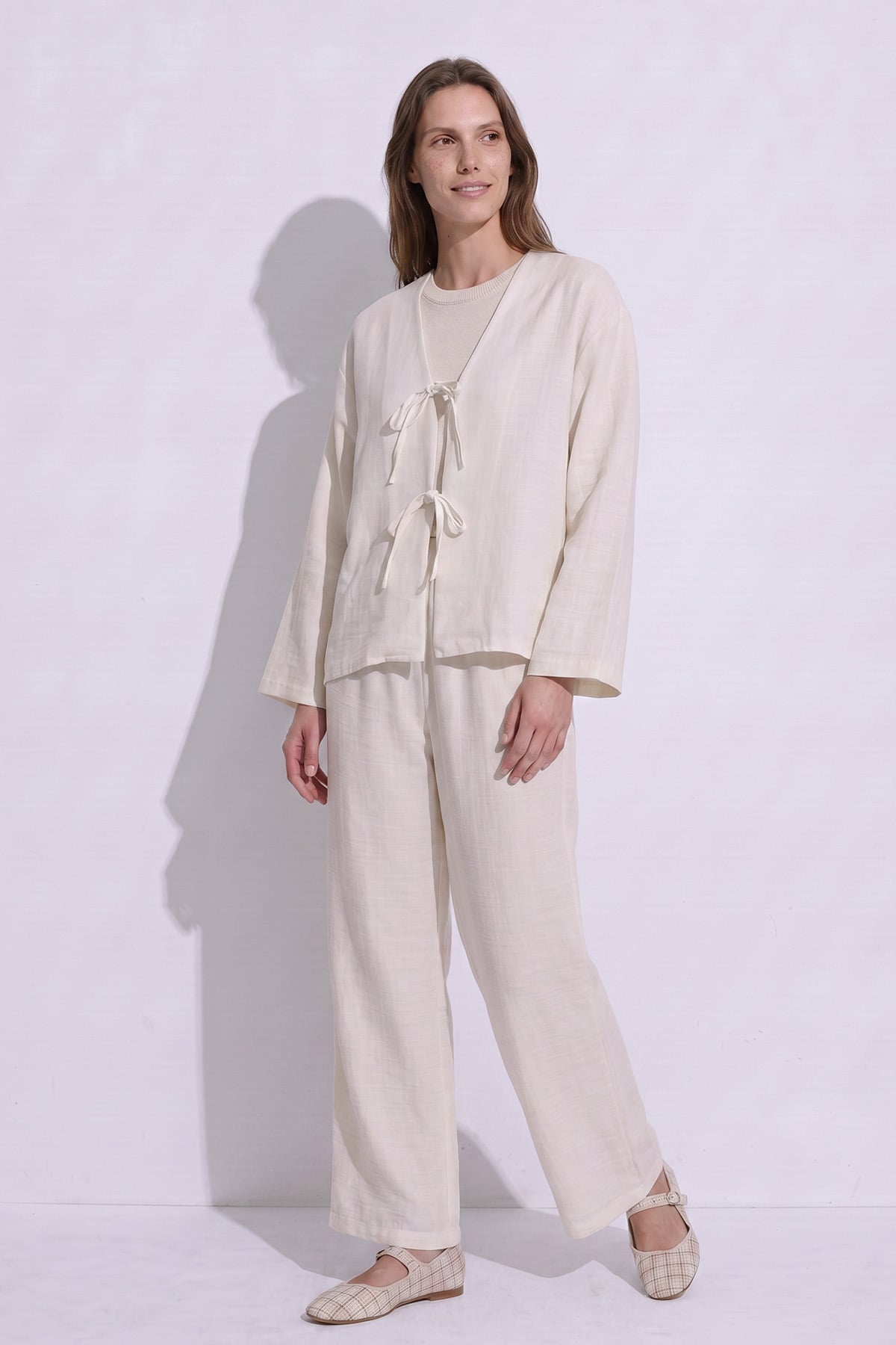 Bağcıklı Kimono Takım 26610 - BEYAZ |  
