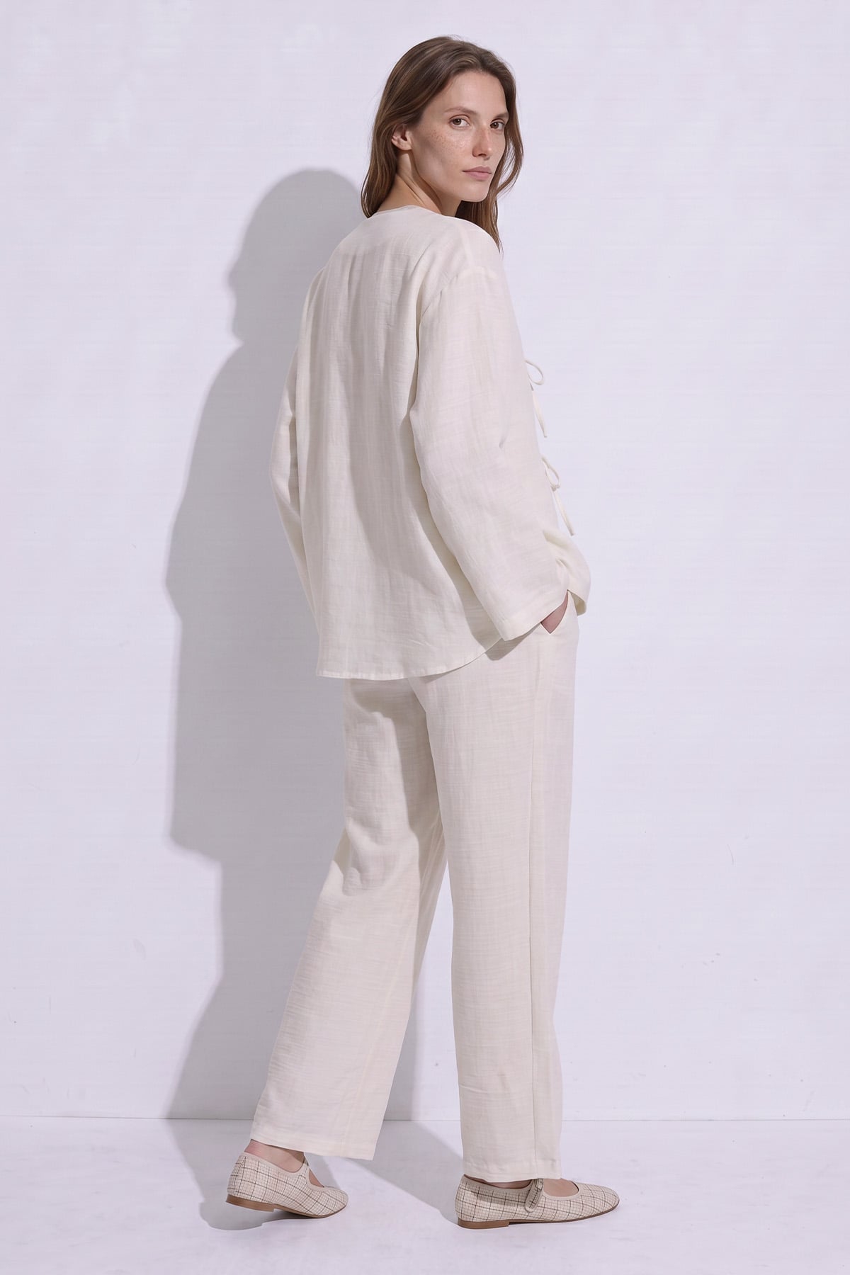 Bağcıklı Kimono Takım 26610 - BEYAZ |  