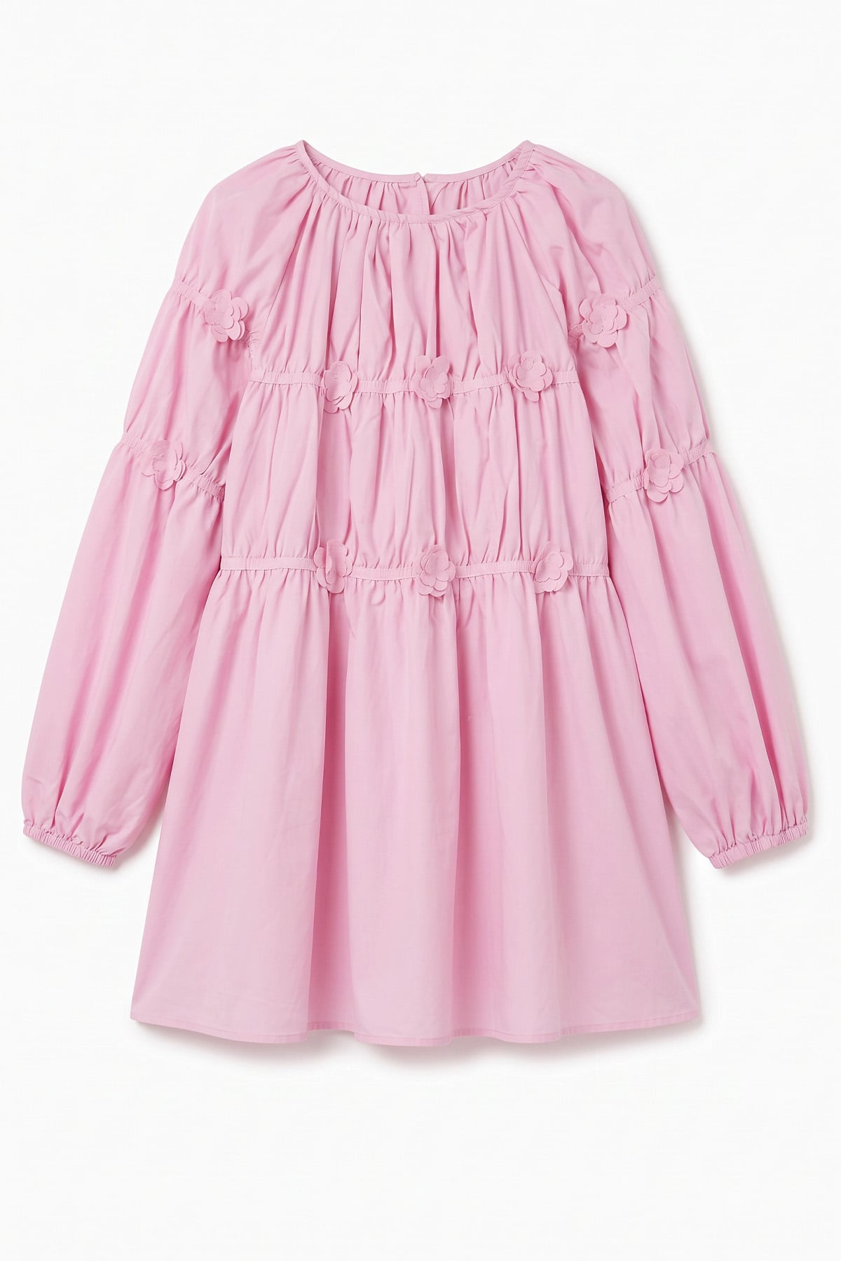 Çiçekli Büzgülü  Tunik 5501 - AÇIK PEMBE |  