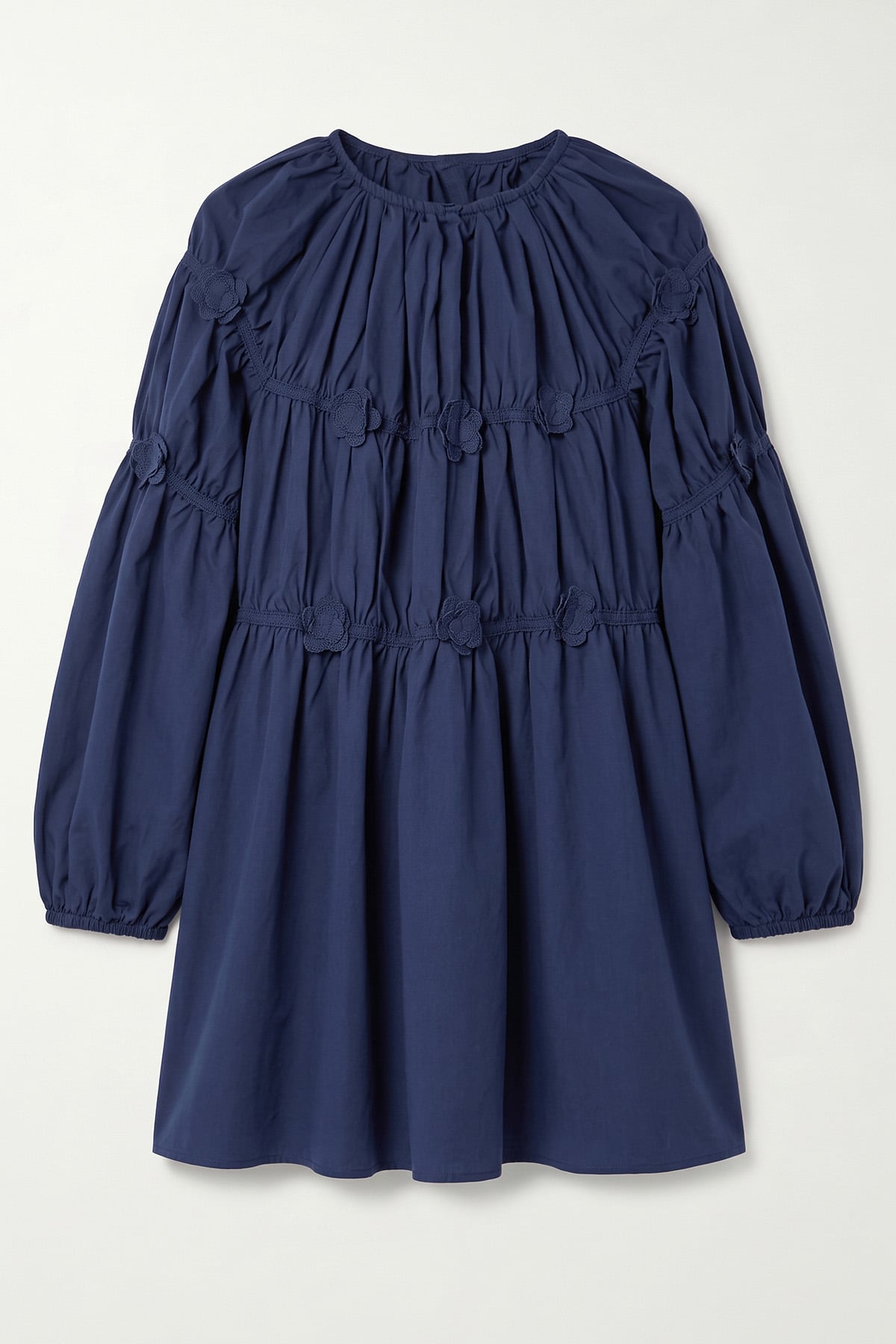 Çiçekli Büzgülü  Tunik 5501 - LACİVERT |  