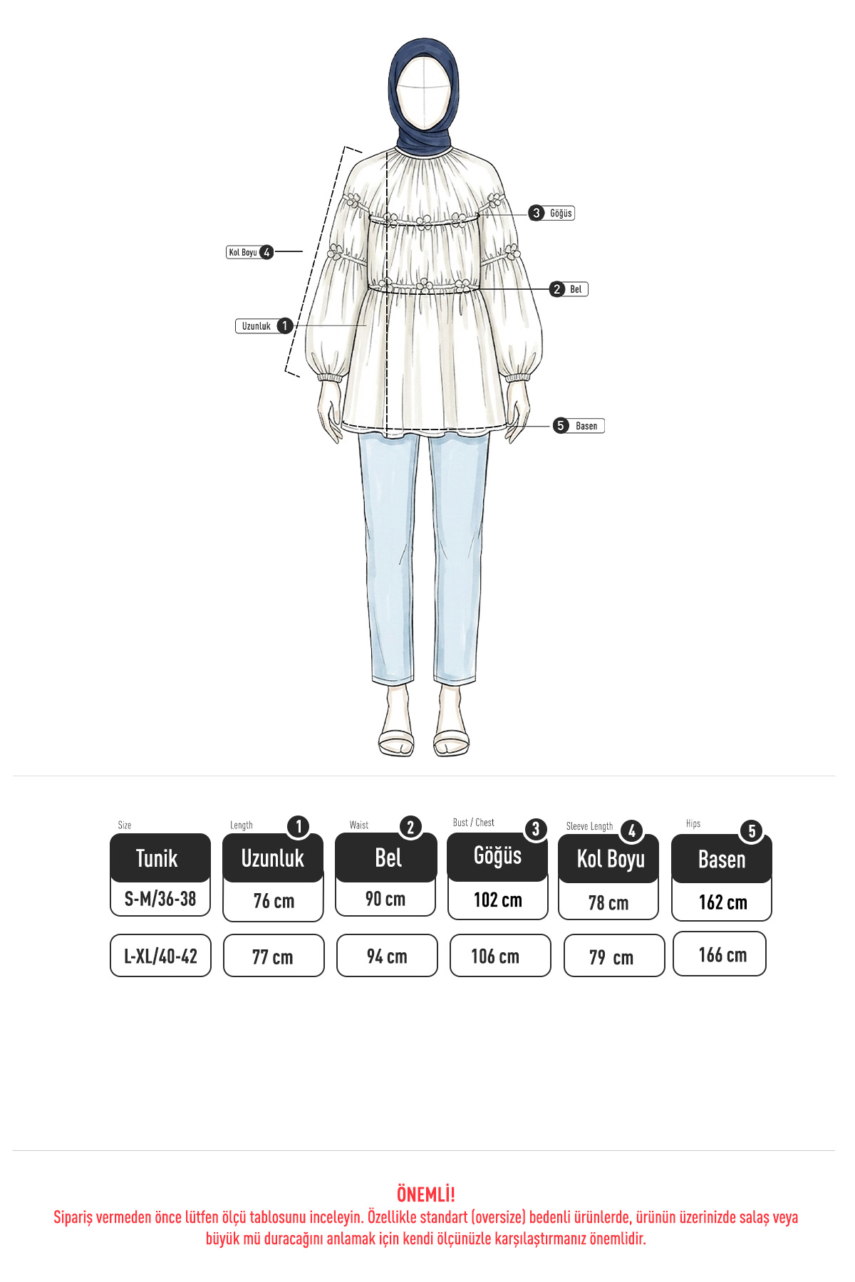 Çiçekli Büzgülü  Tunik 5501 - MÜRDÜM | zenne.com 