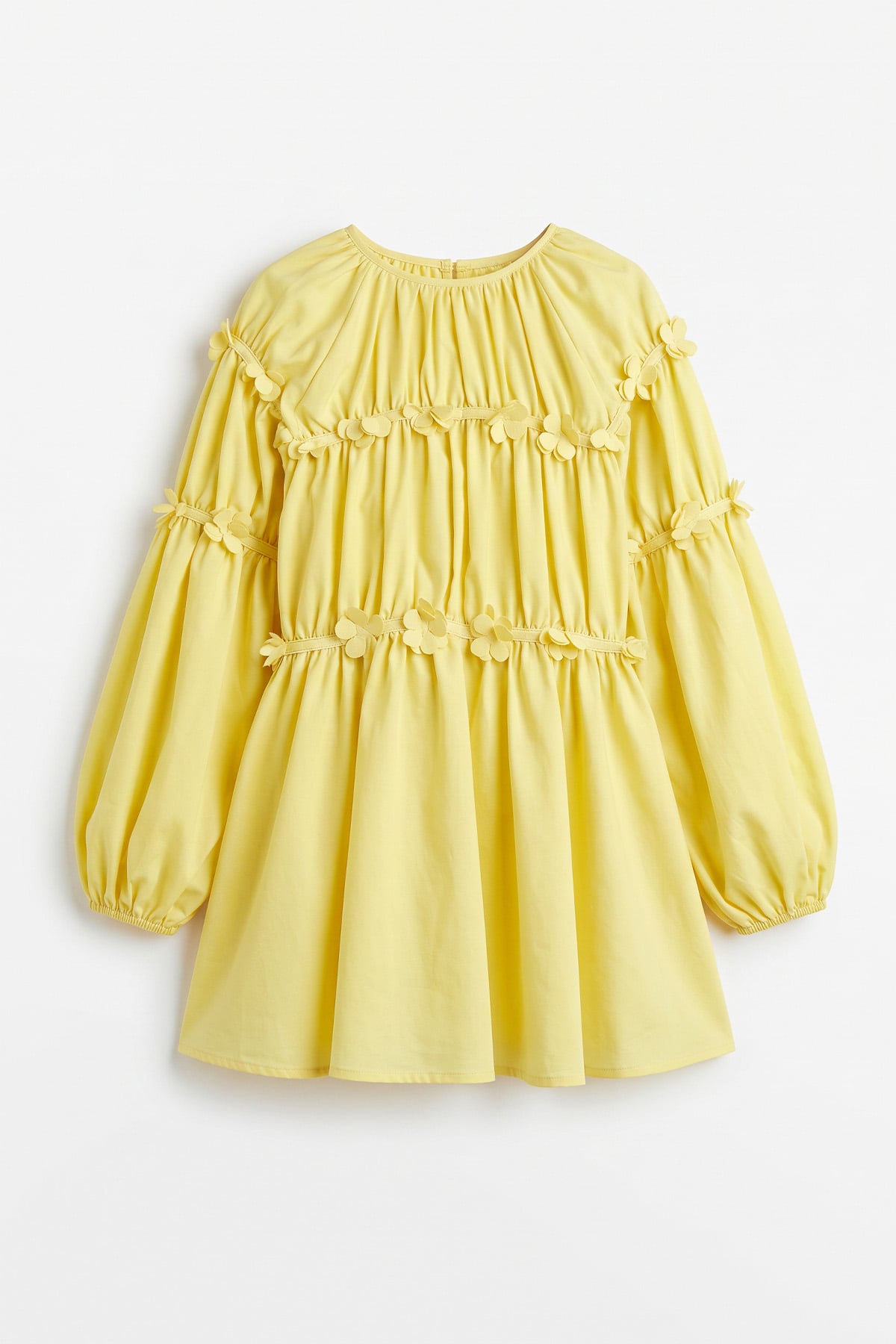 Çiçekli Büzgülü  Tunik 5501  - SARI | zenne.com 