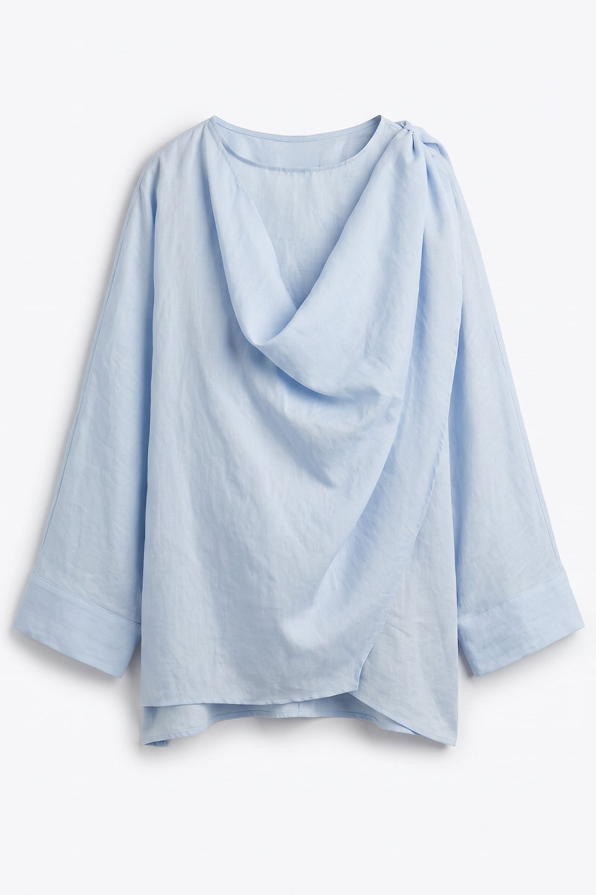 Omuz Şal Detaylı Tunik Y0156 - BEBE MAVİSİ |  