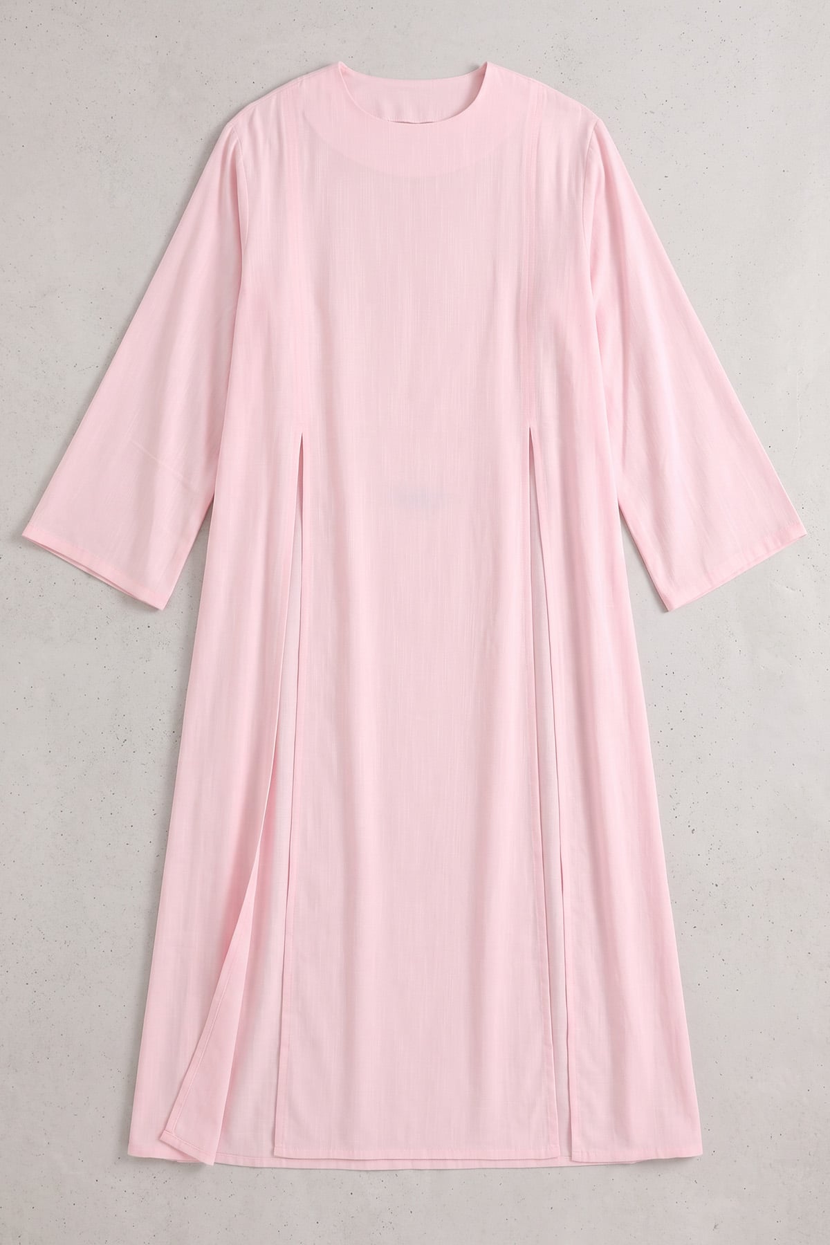  Yırtmaçlı Uzun Tunik Y0162 - AÇIK PEMBE | zenne.com 