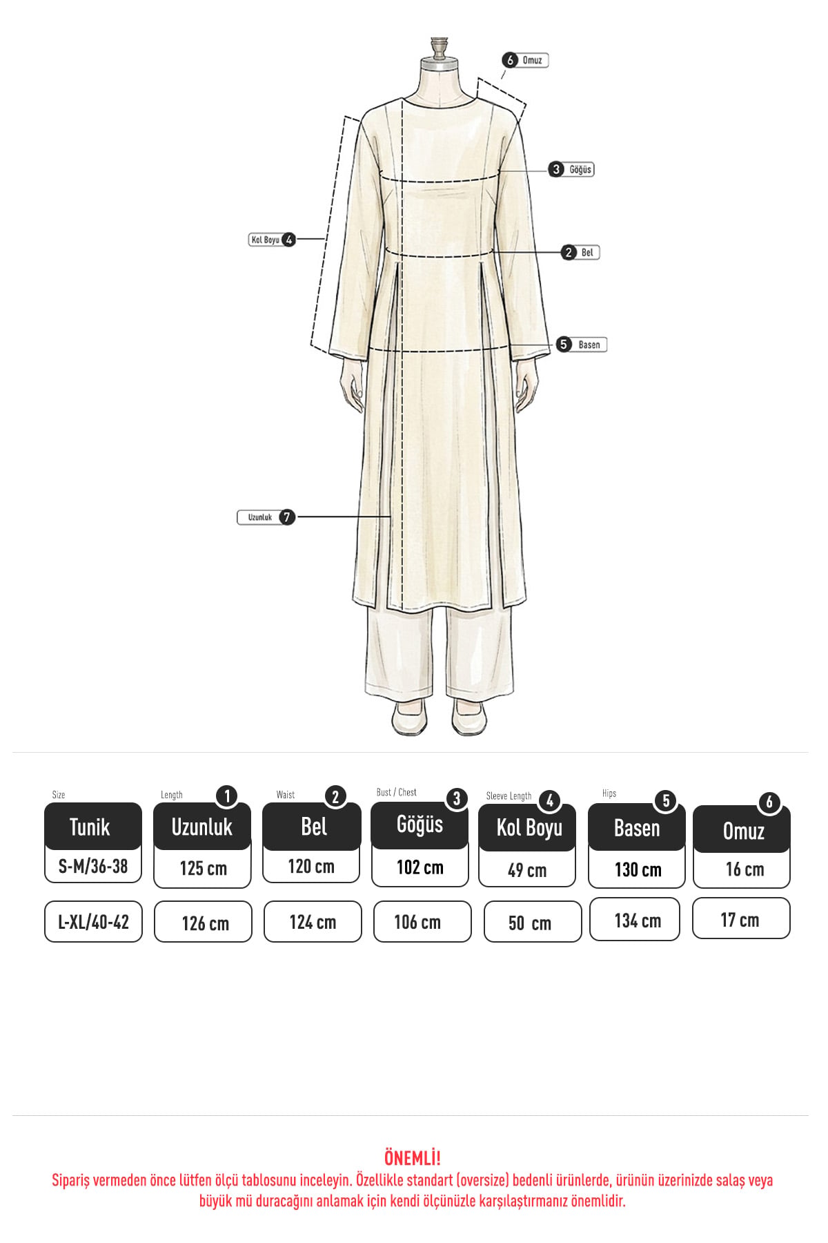  Yırtmaçlı Uzun Tunik Y0162 - KIRMIZI | zenne.com 