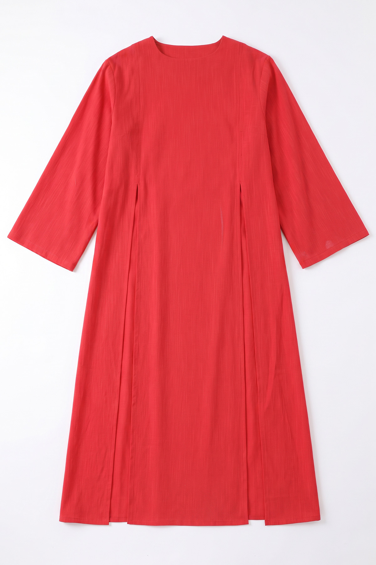  Yırtmaçlı Uzun Tunik Y0162 - KIRMIZI | zenne.com 