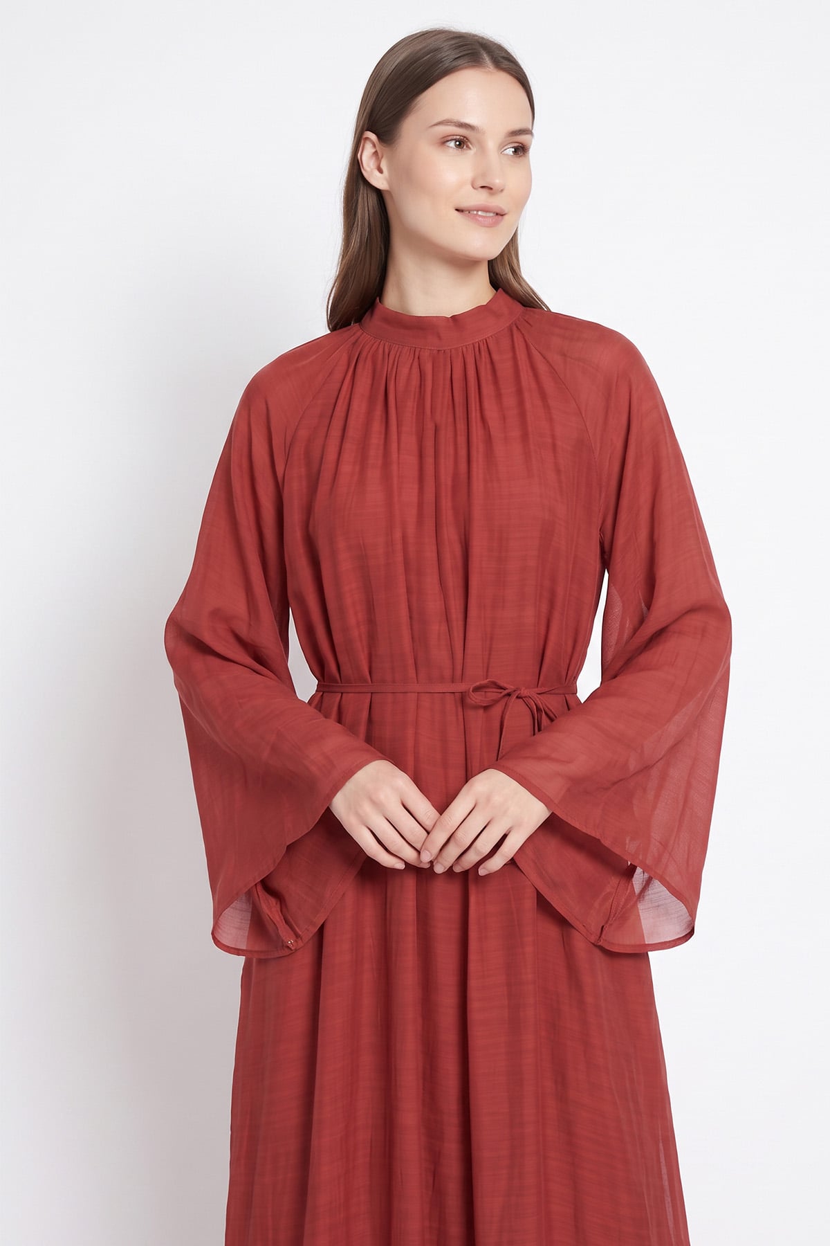 Reglan Kol Elbise Y0159 - KIRMIZI  | zenne.com 