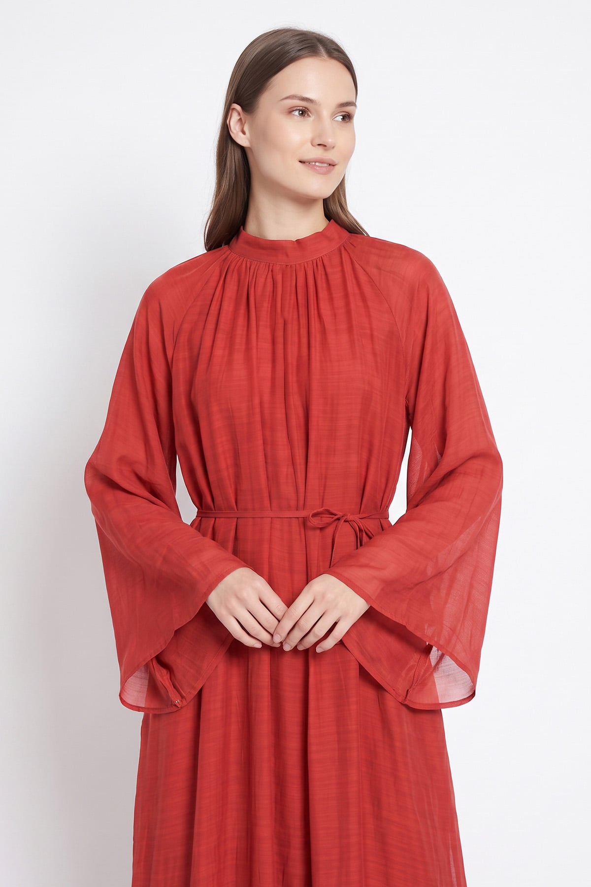 Reglan Kol Elbise Y0159 - KIRMIZI  | zenne.com 
