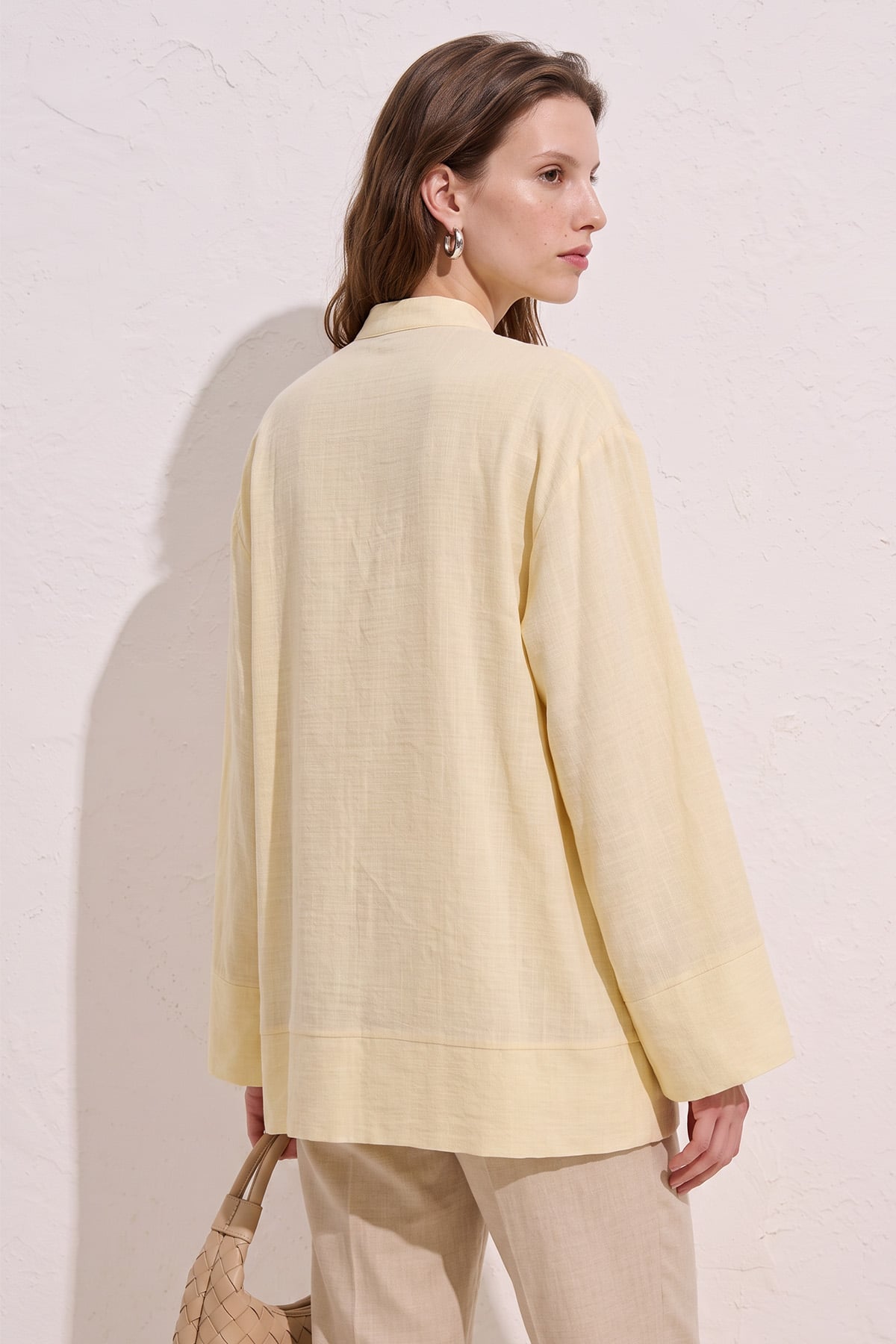 Çin Düğmeli Tunik Y0158 - SARI |  