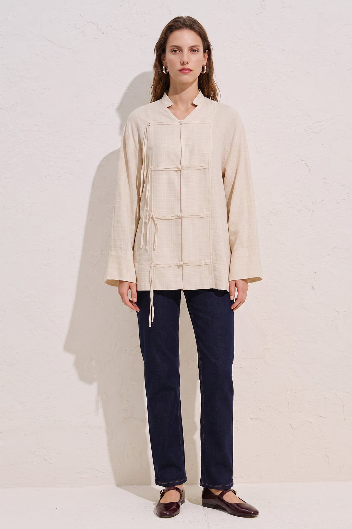 Çin Düğmeli Tunik Y0158 - TAŞ |  