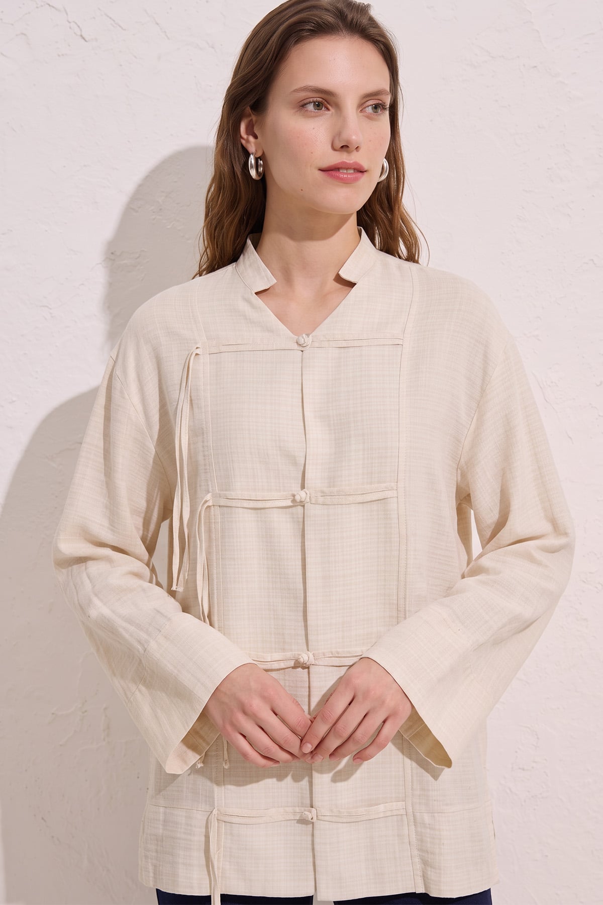 Çin Düğmeli Tunik Y0158 - TAŞ |  