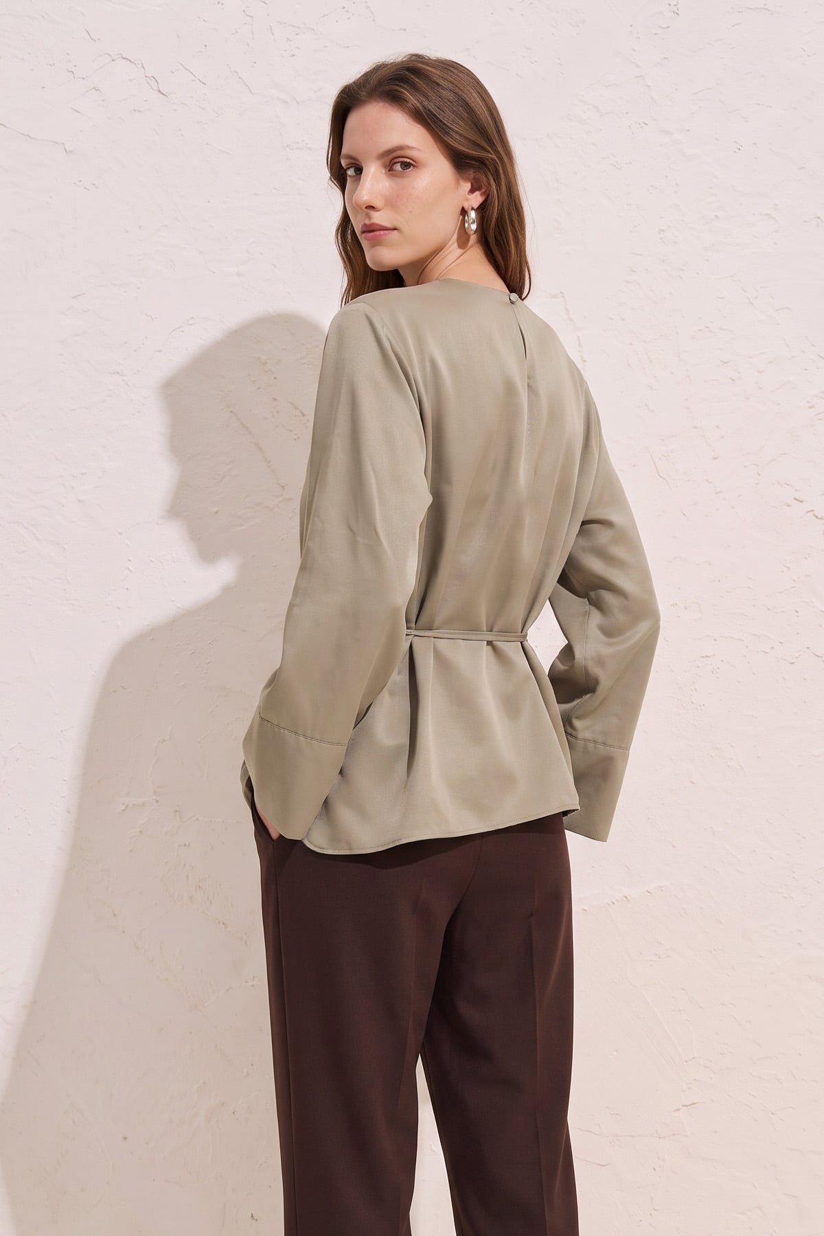 Verev Kesim Bluz Y0160 - HAKİ |  
