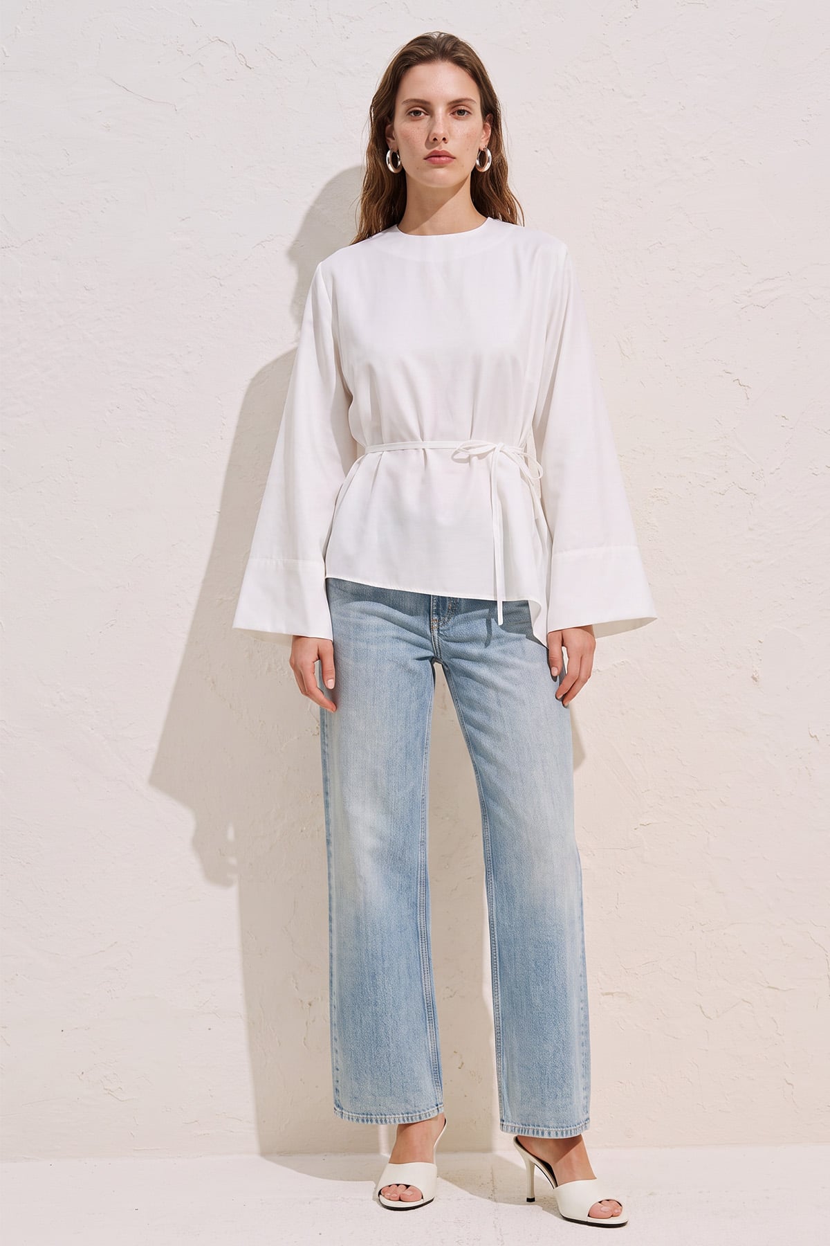 Verev Kesim Bluz Y0160 - BEYAZ | zenne.com 