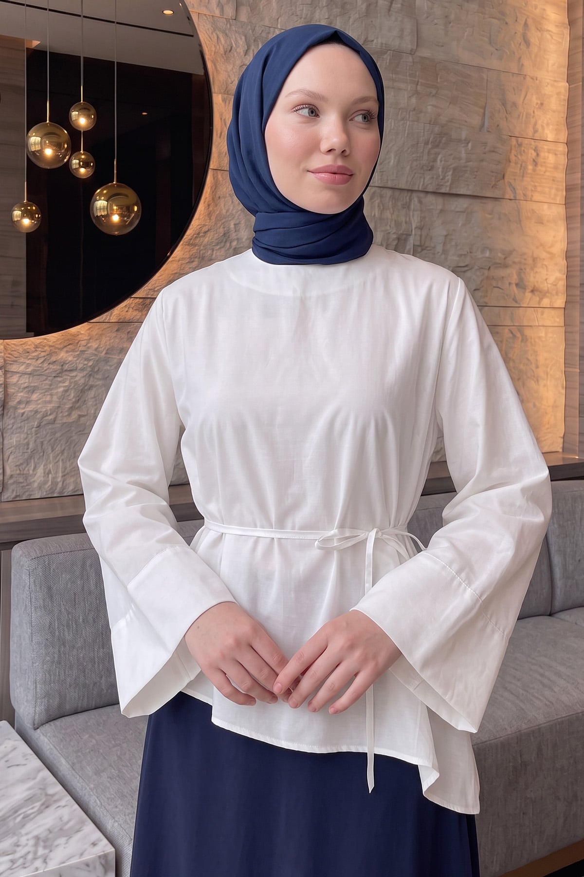 Verev Kesim Bluz Y0160 - BEYAZ |  