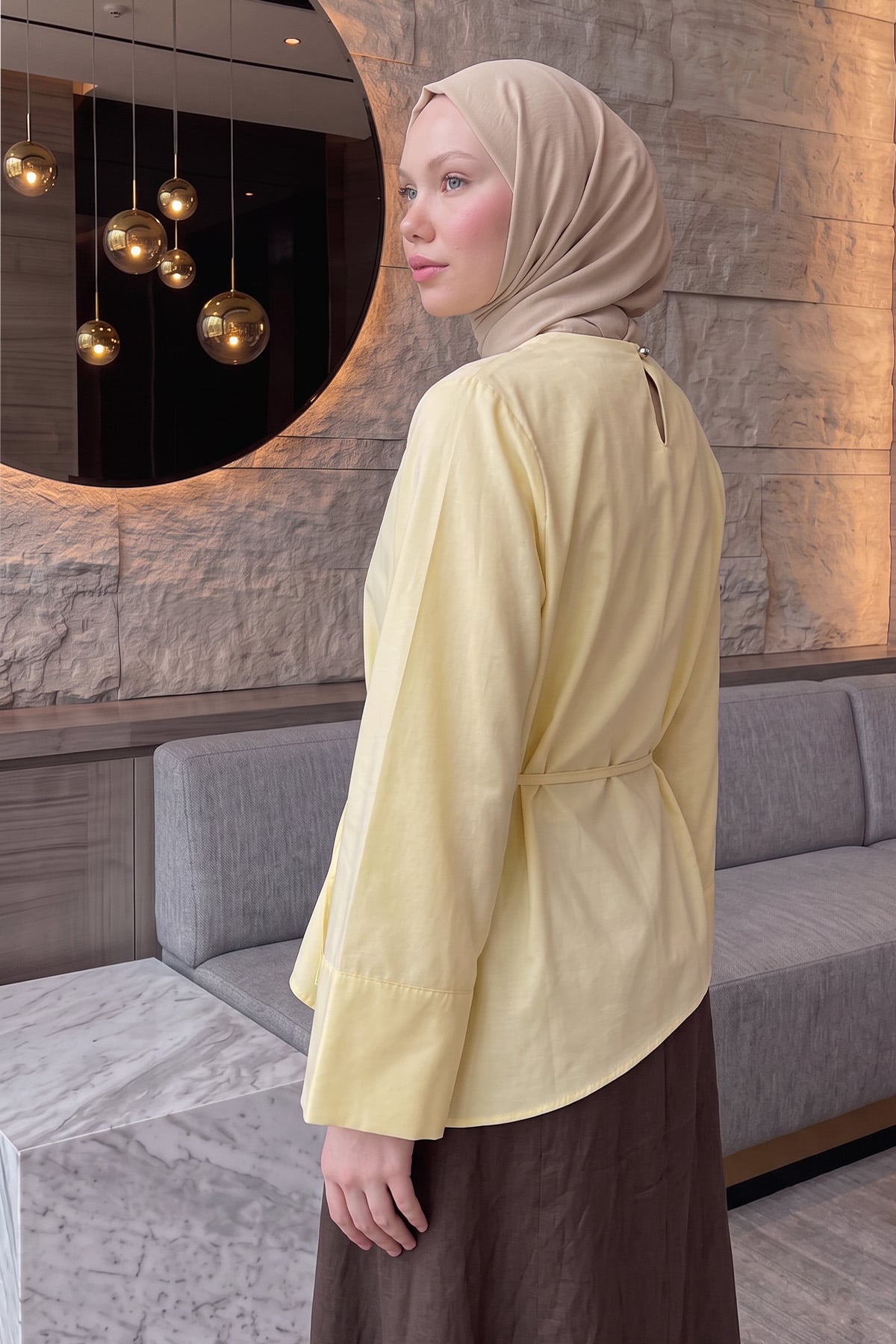Verev Kesim Bluz Y0160 - SARI |  