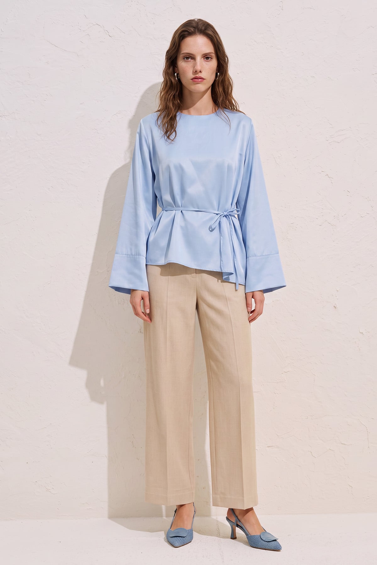 Verev Kesim Bluz Y0160 - BEBE MAVİSİ |  