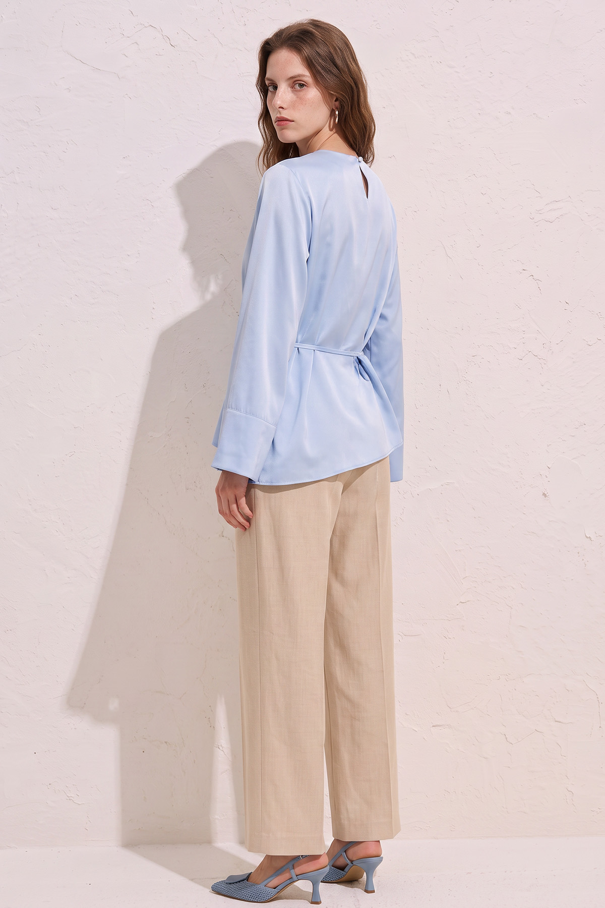 Verev Kesim Bluz Y0160 - BEBE MAVİSİ |  