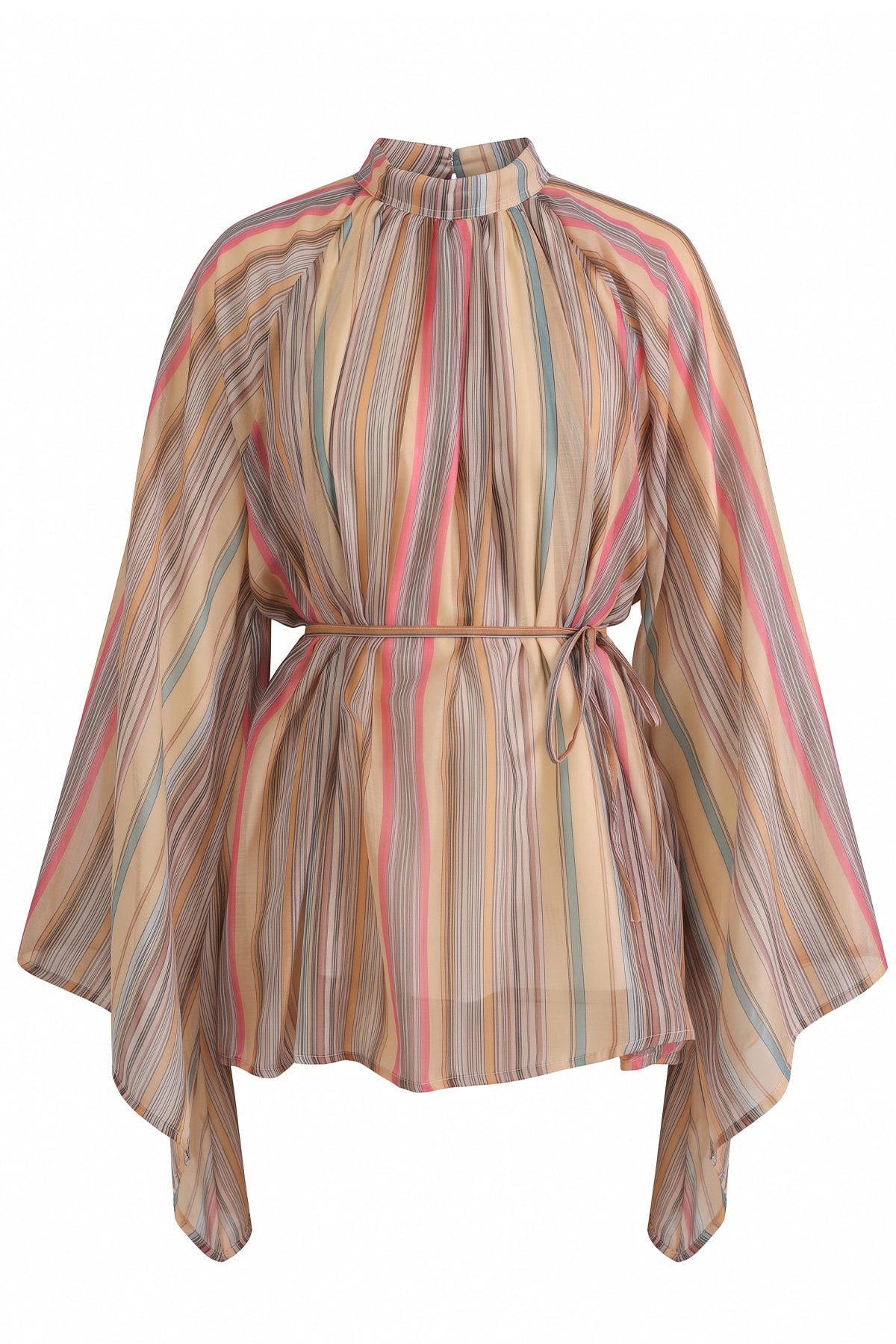 Çizgili Reglan Kol Tunik 260203 - SARI |  