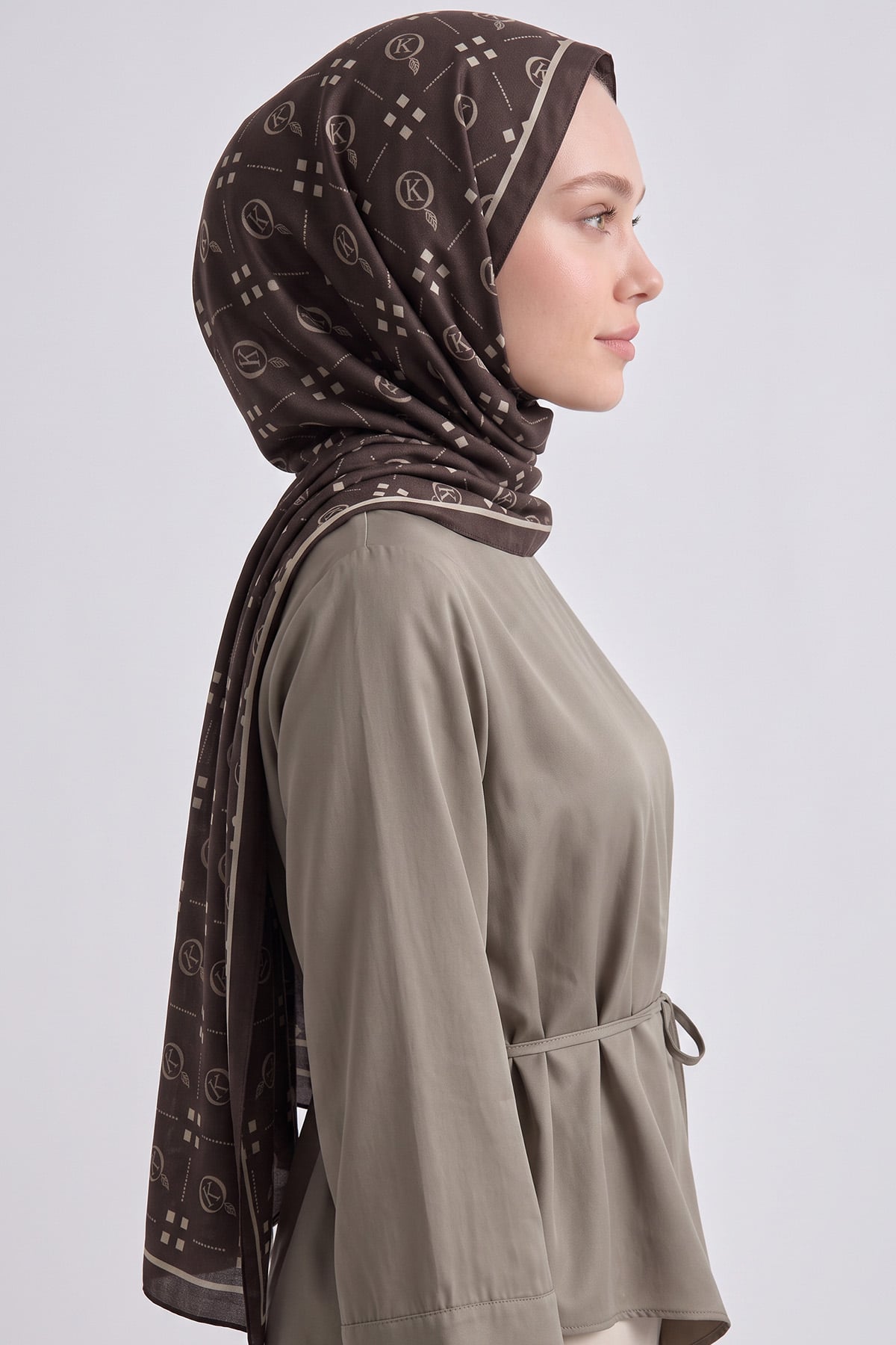 Dama K Desenli Aqua Soft Şal 4076 - KAHVERENGİ |  