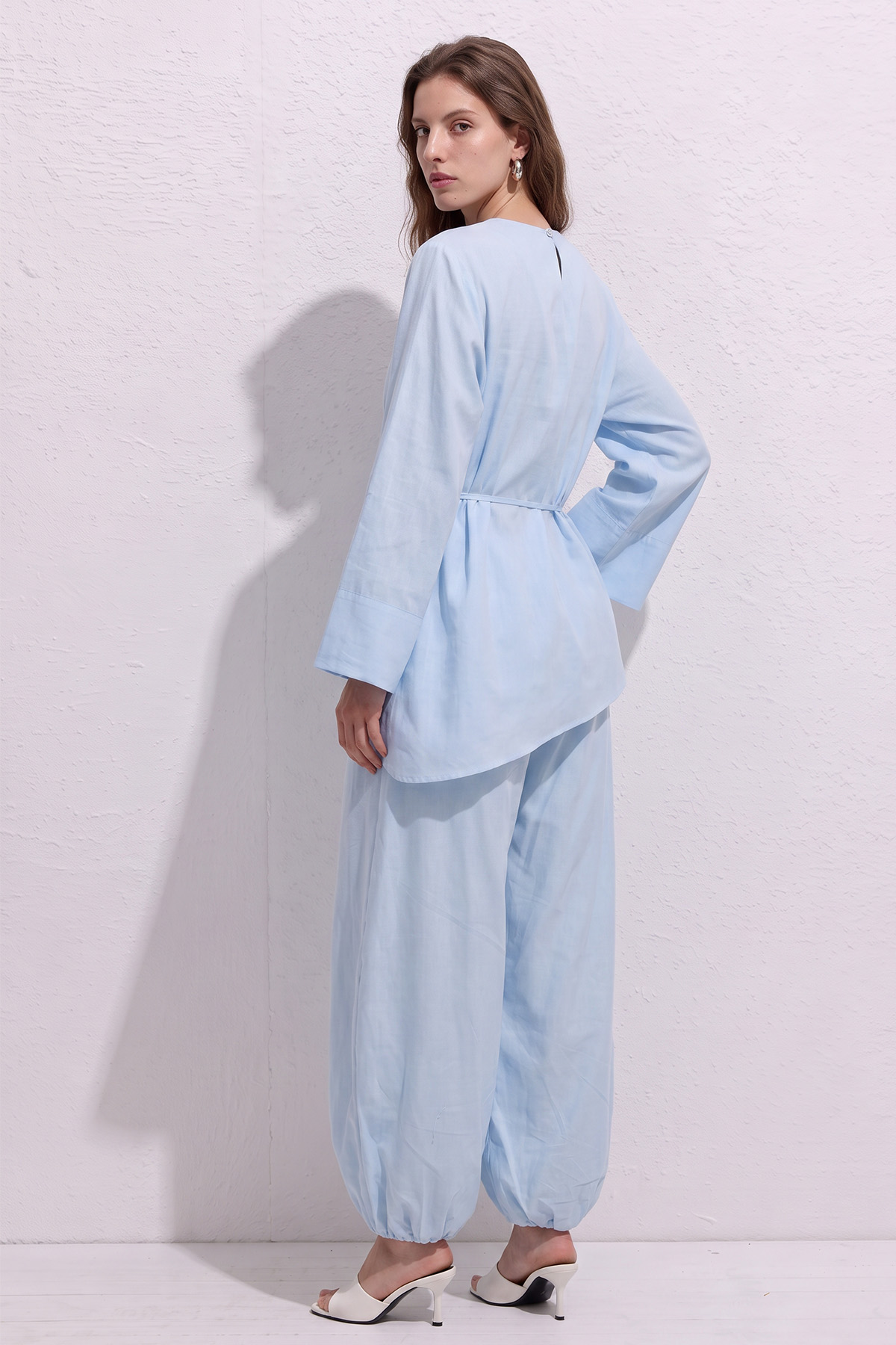 Asimetrik Vual Takım Y0161 - BEBE MAVİSİ |  