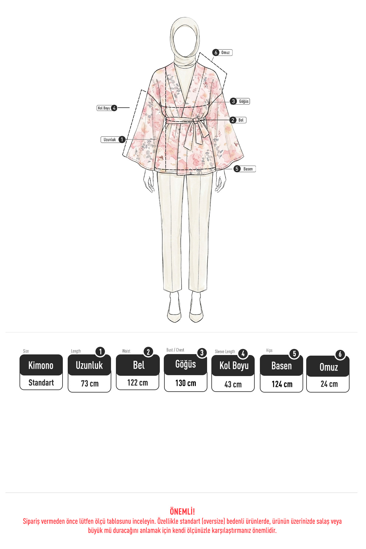 Buta Desenli Kimono Y0167 - KOYU KAHVE | zenne.com 