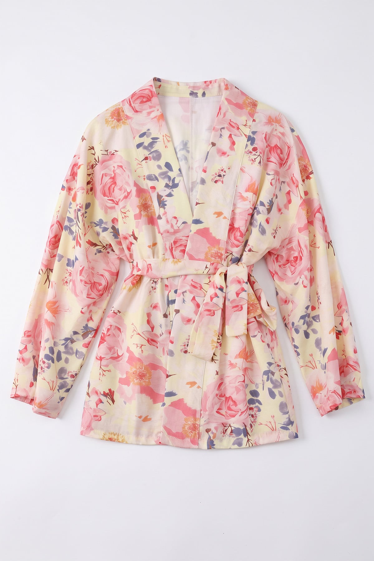 Çiçek Desenli Kimono Y0167 - PUDRA |  