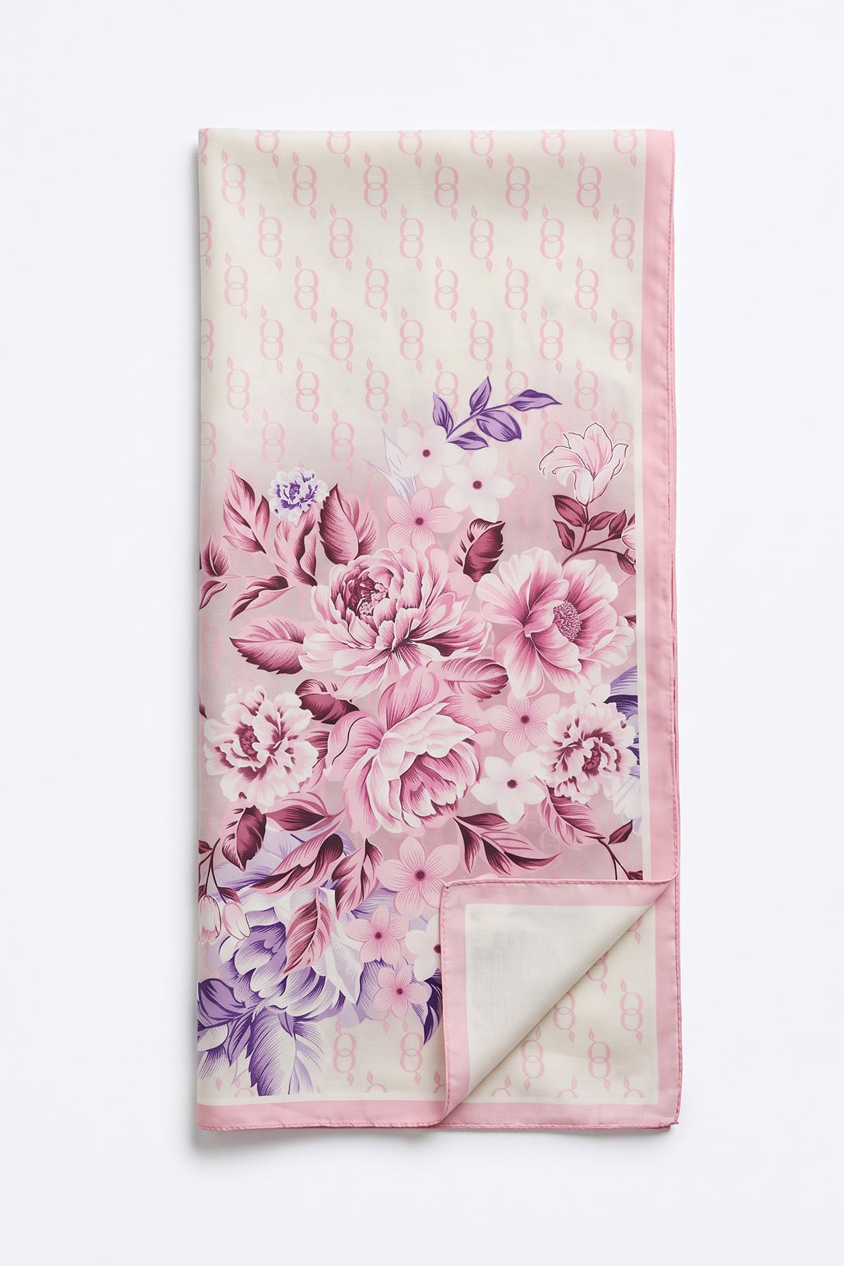  Çiçek Desenli  Aqua Soft Şal 4075 - PEMBE |  