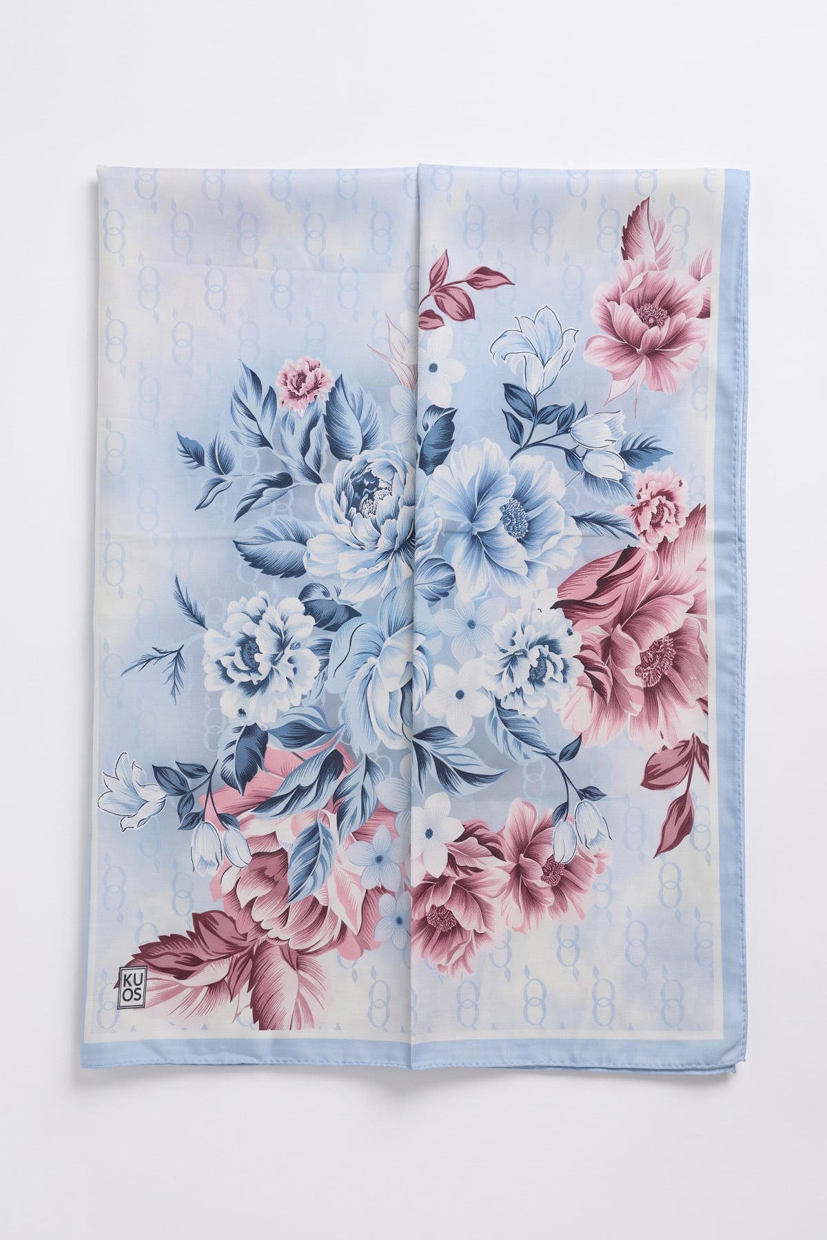  Çiçek Desenli  Aqua Soft Şal 4075 - BEBE MAVİSİ |  