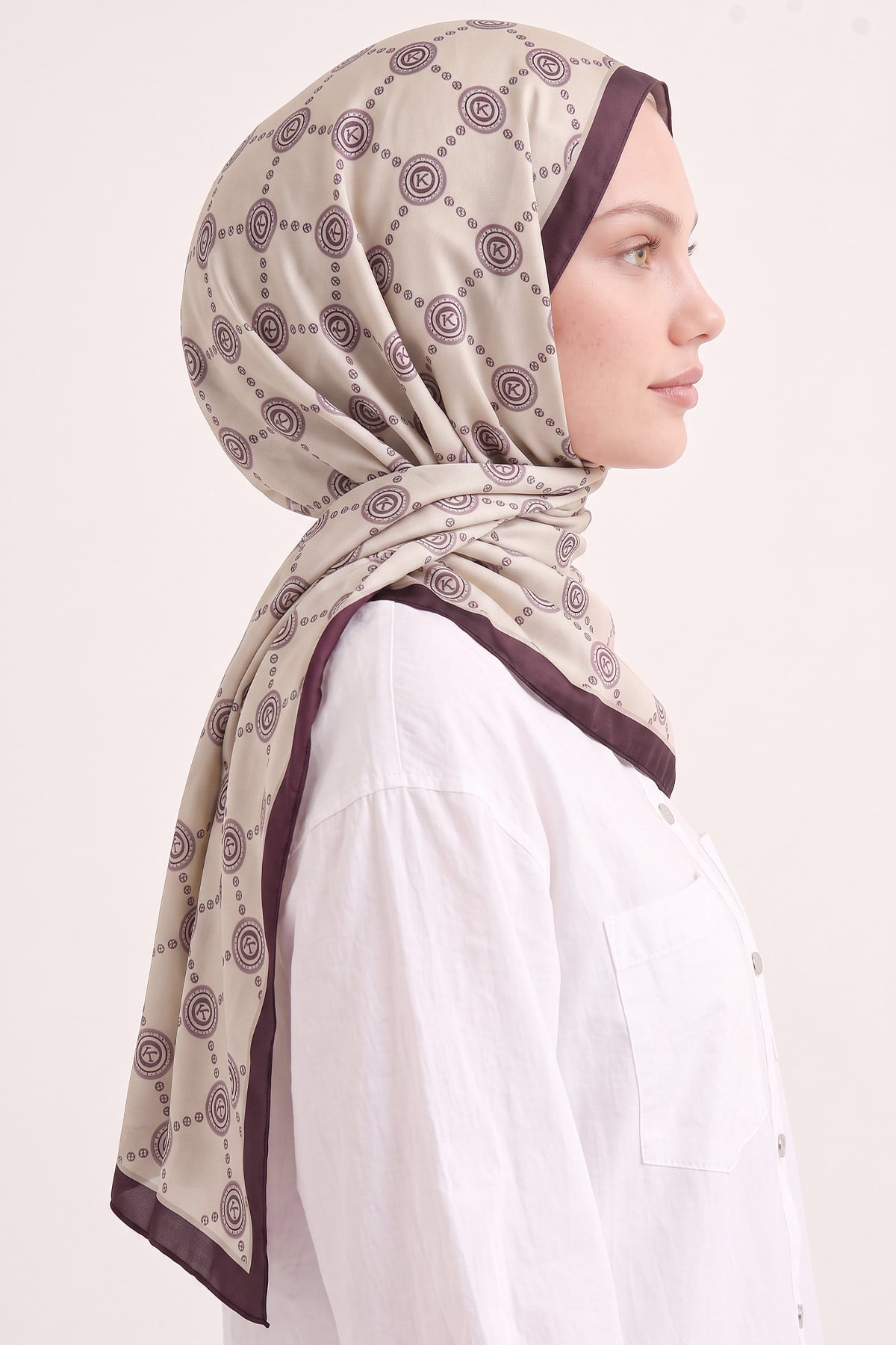 Elmas K Desenli Aqua Soft Şal 4077 - MÜRDÜM |  