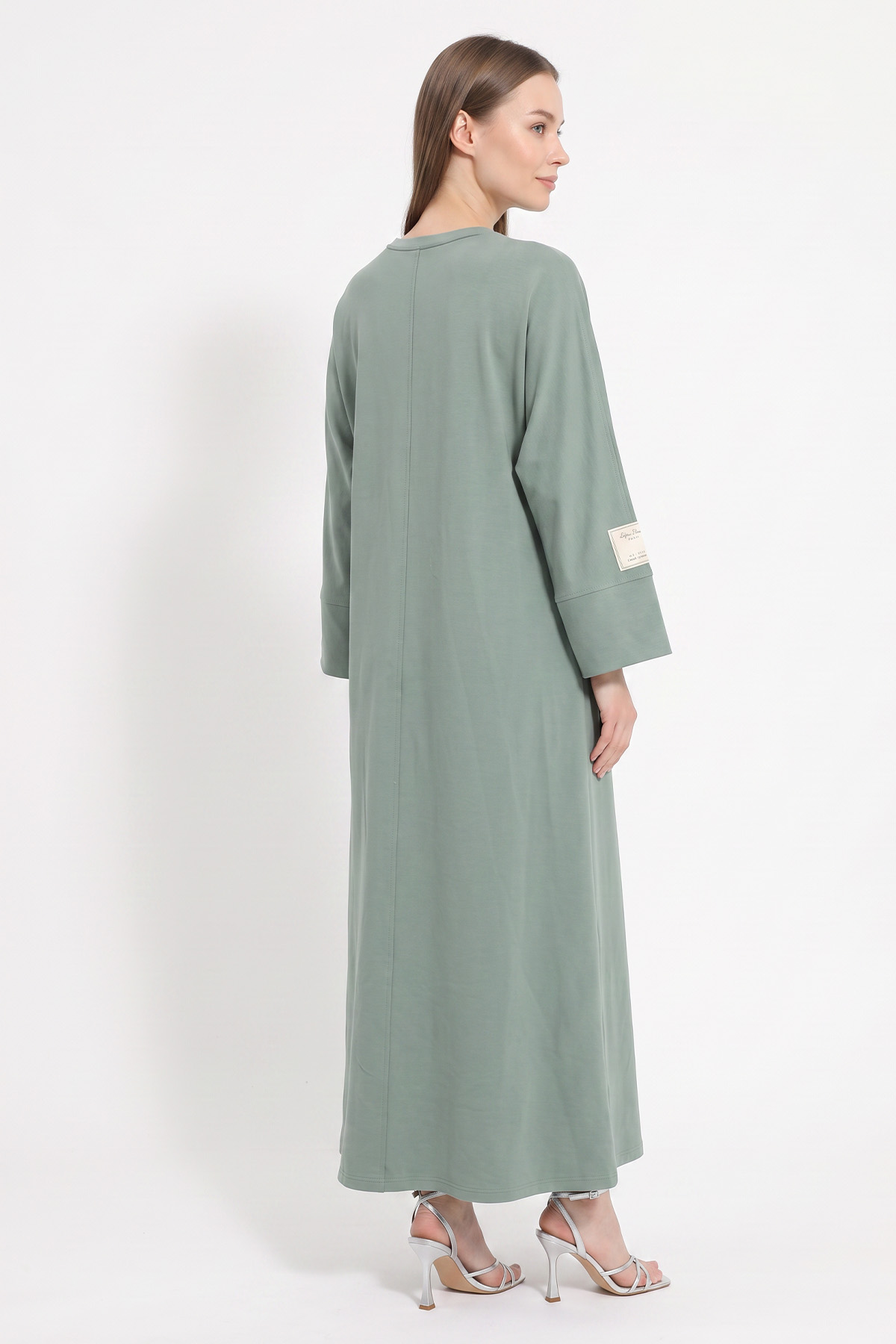 Kuşak Detaylı Elbise 0010-1 - MİNT YEŞİLİ | zenne.com 