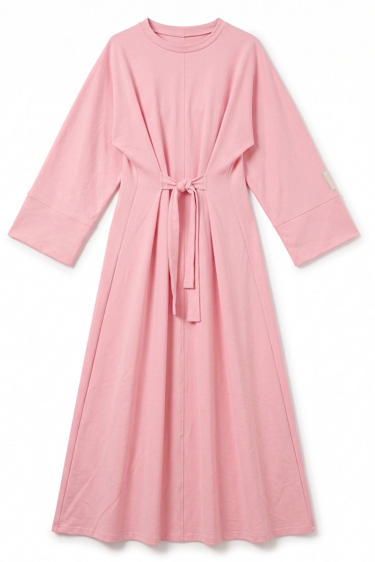 Kuşak Detaylı Elbise 0010-1 - PEMBE | zenne.com 