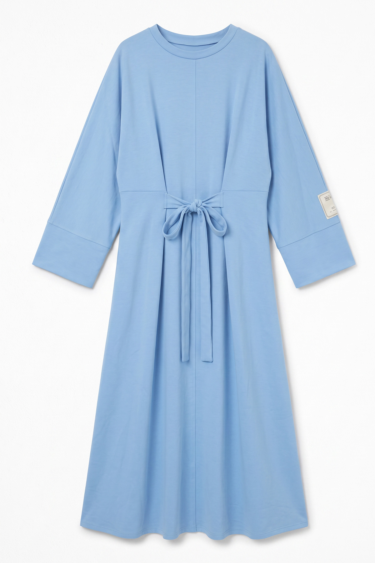 Kuşak Detaylı Elbise 0010-1 - BEBE MAVİSİ | zenne.com 