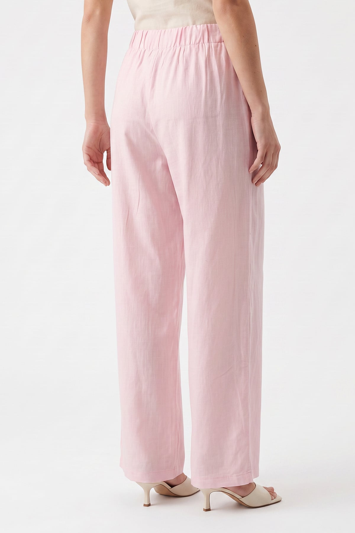 Keten Pantolon Y0155-1 - AÇIK PEMBE | zenne.com 