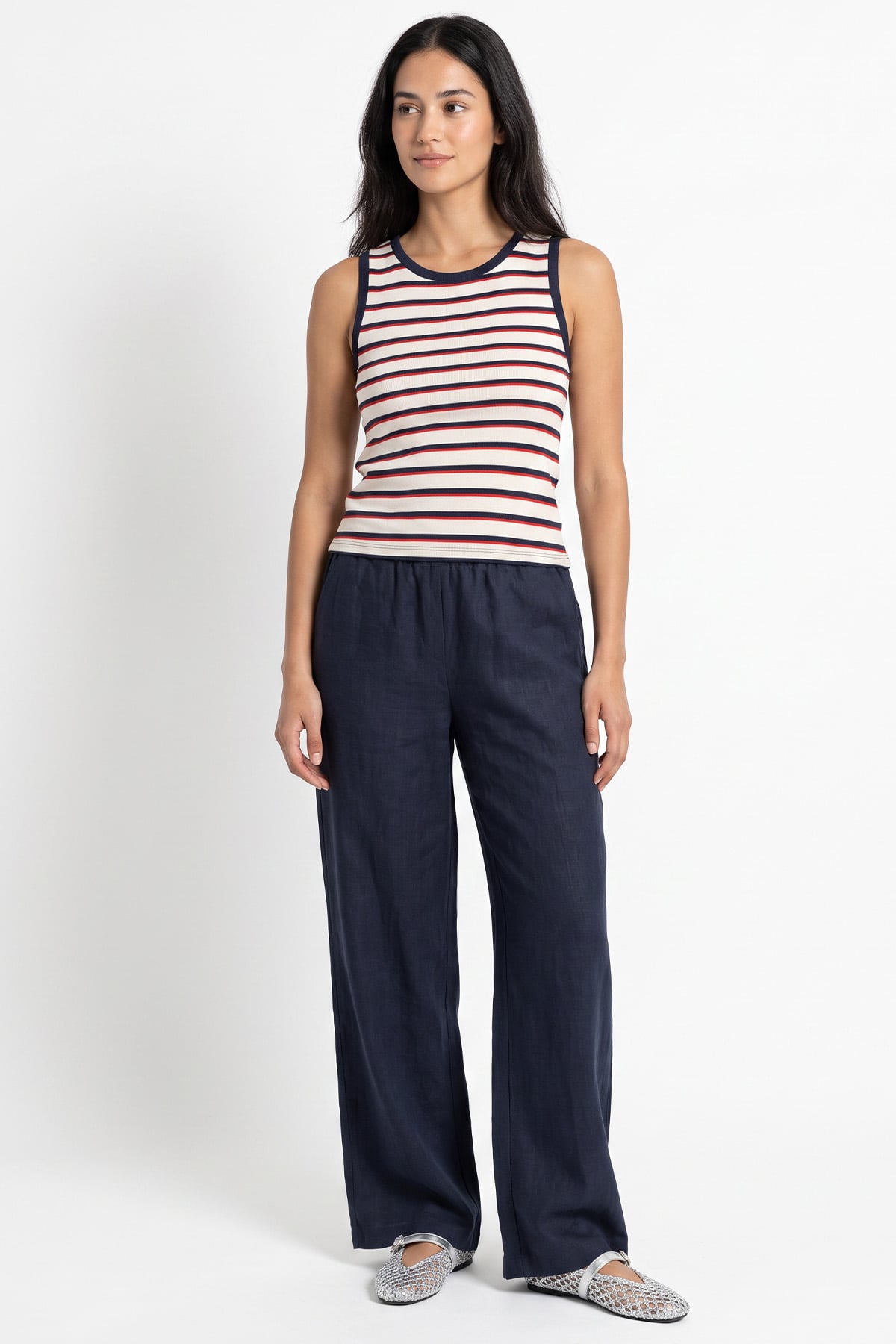 Keten Pantolon Y0155-1 - LACİVERT | zenne.com 
