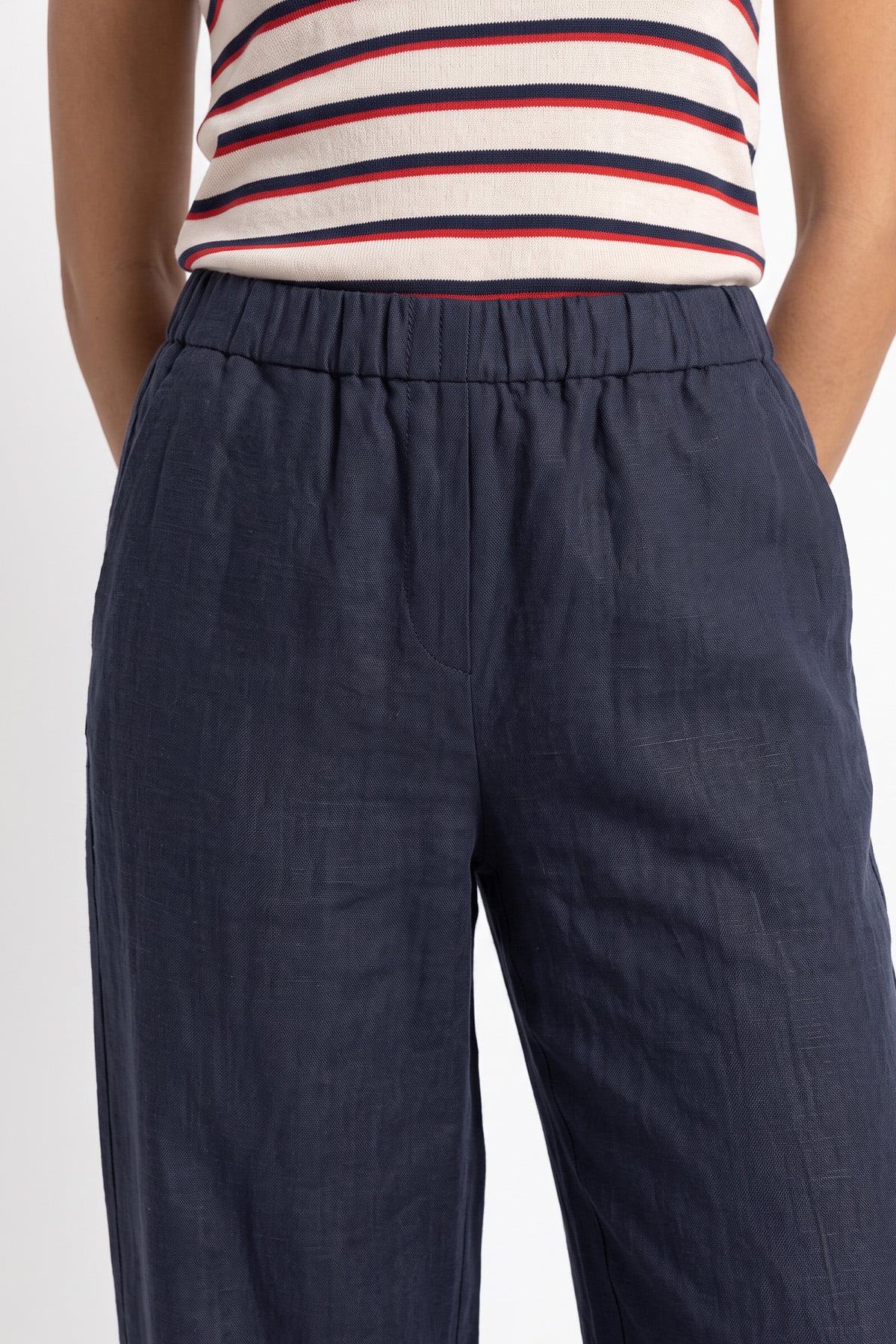 Keten Pantolon Y0155-1 - LACİVERT | zenne.com 