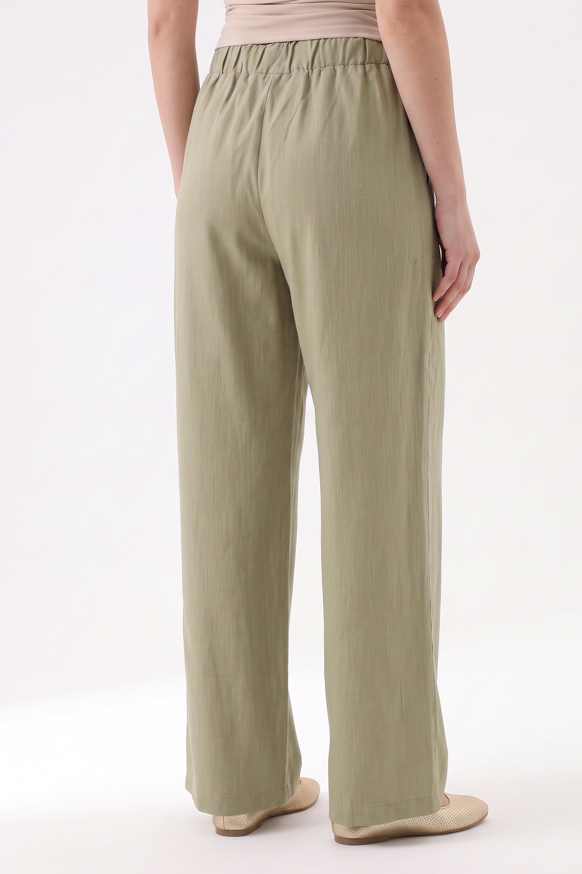 Keten Pantolon Y0155-1 - HAKİ | zenne.com 