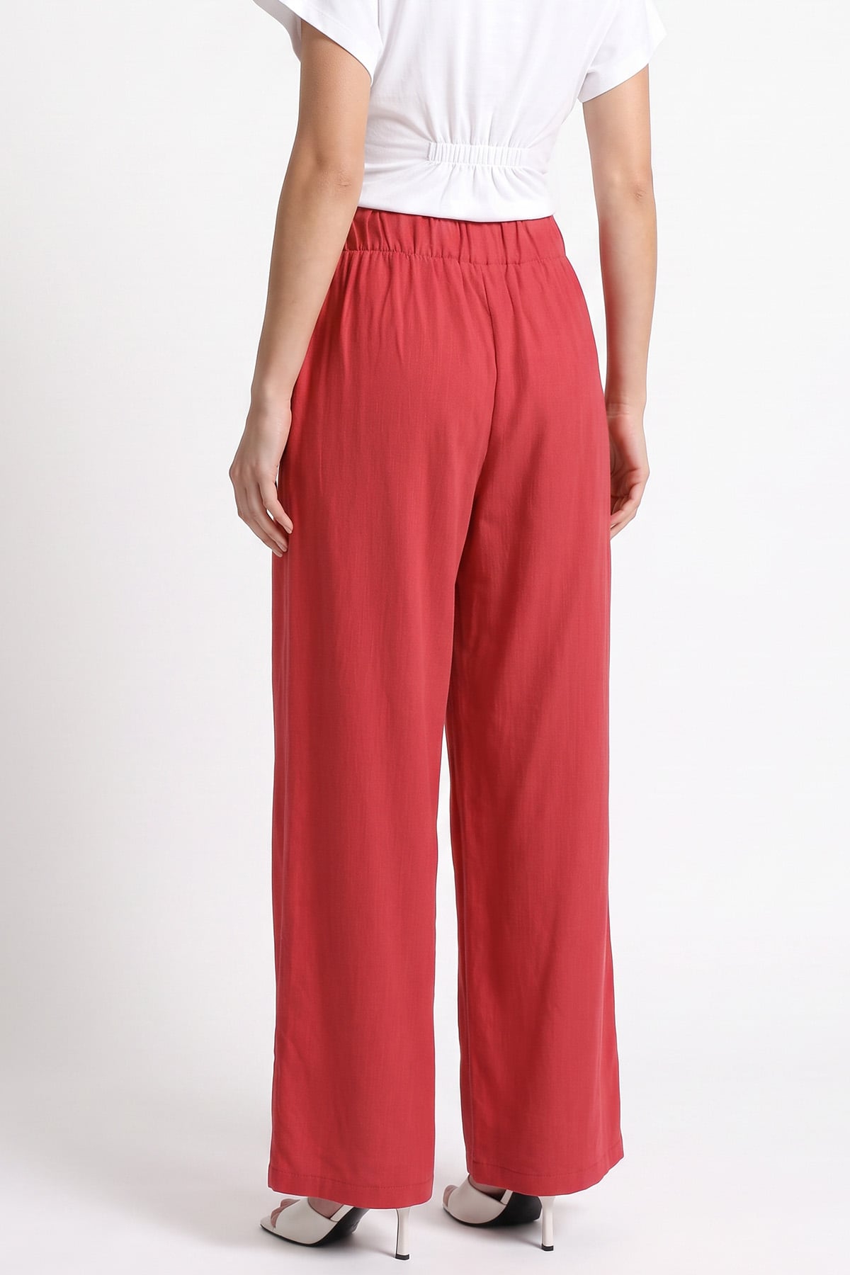 Keten Pantolon Y0155-1 - KIRMIZI | zenne.com 