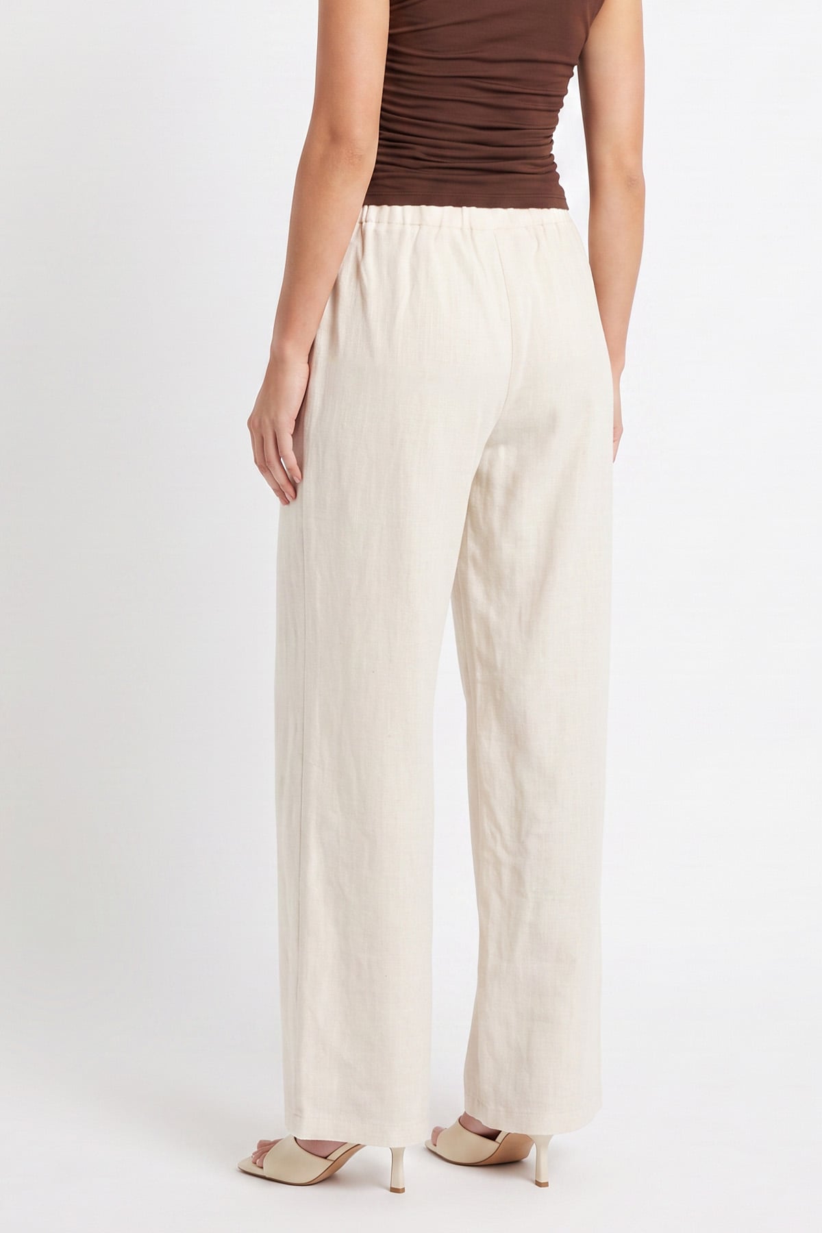 Keten Pantolon Y0155-1 - EKRU | zenne.com 