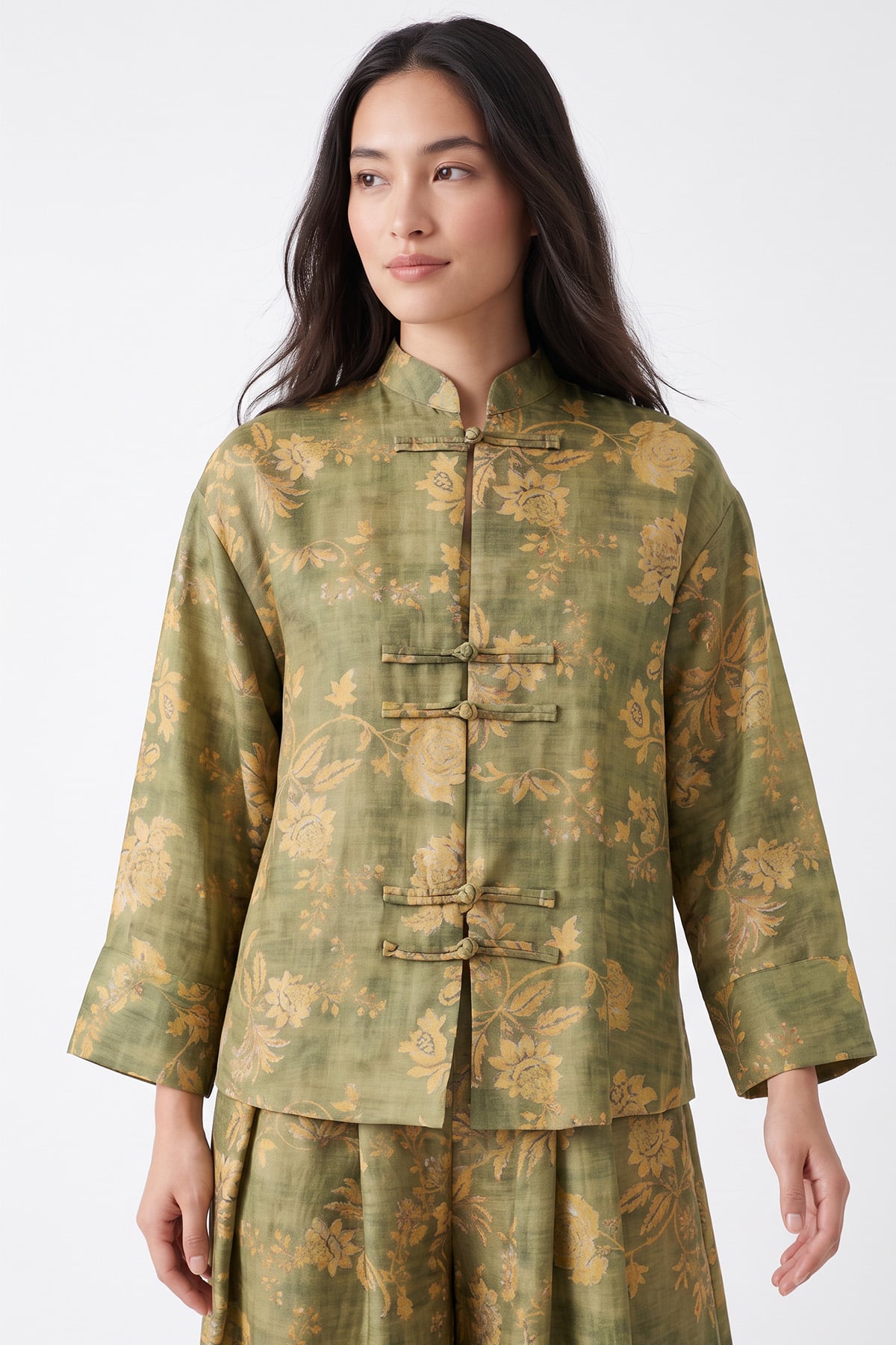 Desenli Kimono Takım 262315 - YEŞİL | zenne.com 