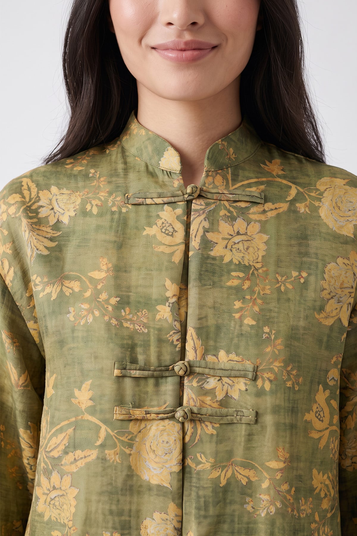 Desenli Kimono Takım 262315 - YEŞİL | zenne.com 