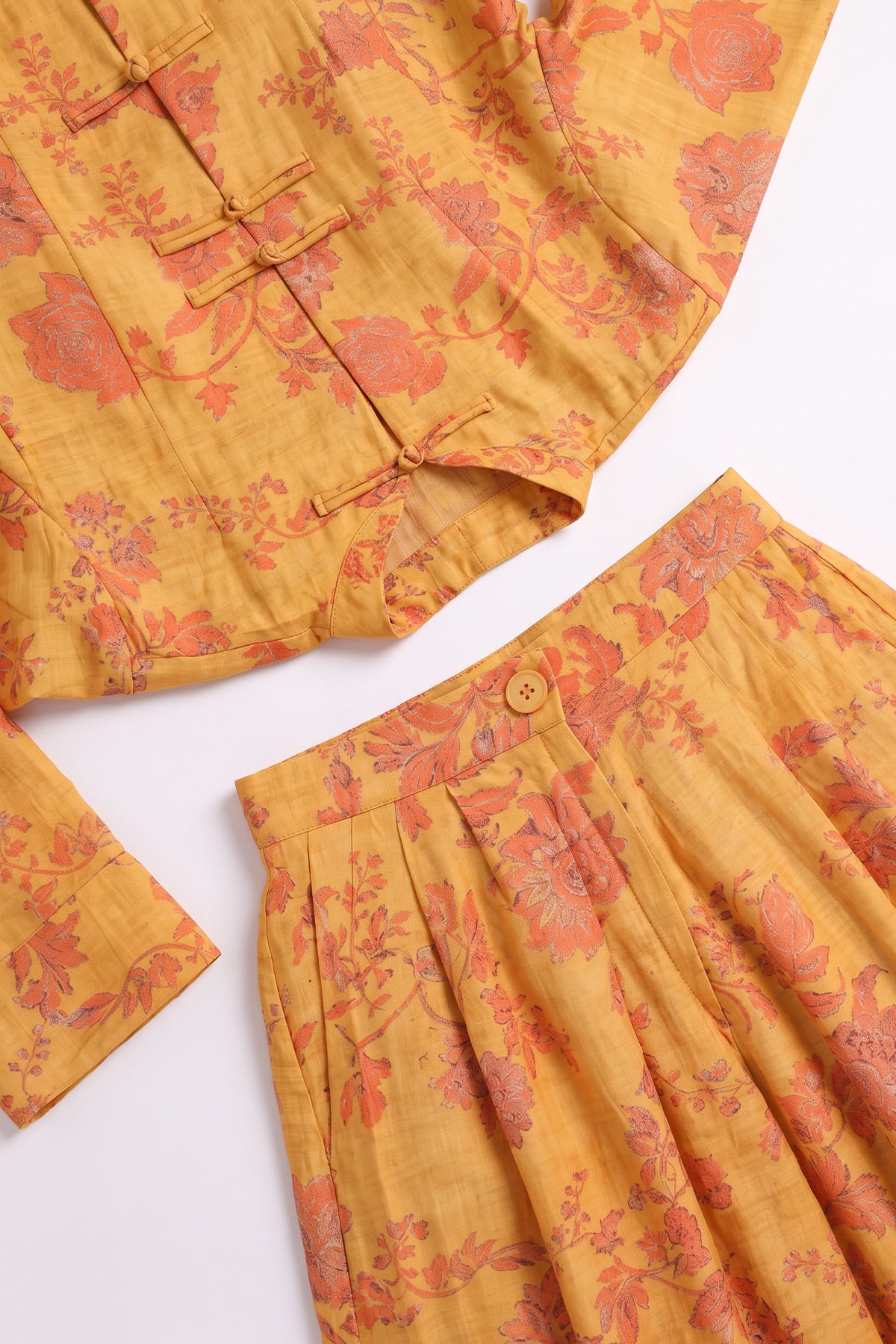 Desenli Kimono Takım 262315 - TURUNCU  | zenne.com 