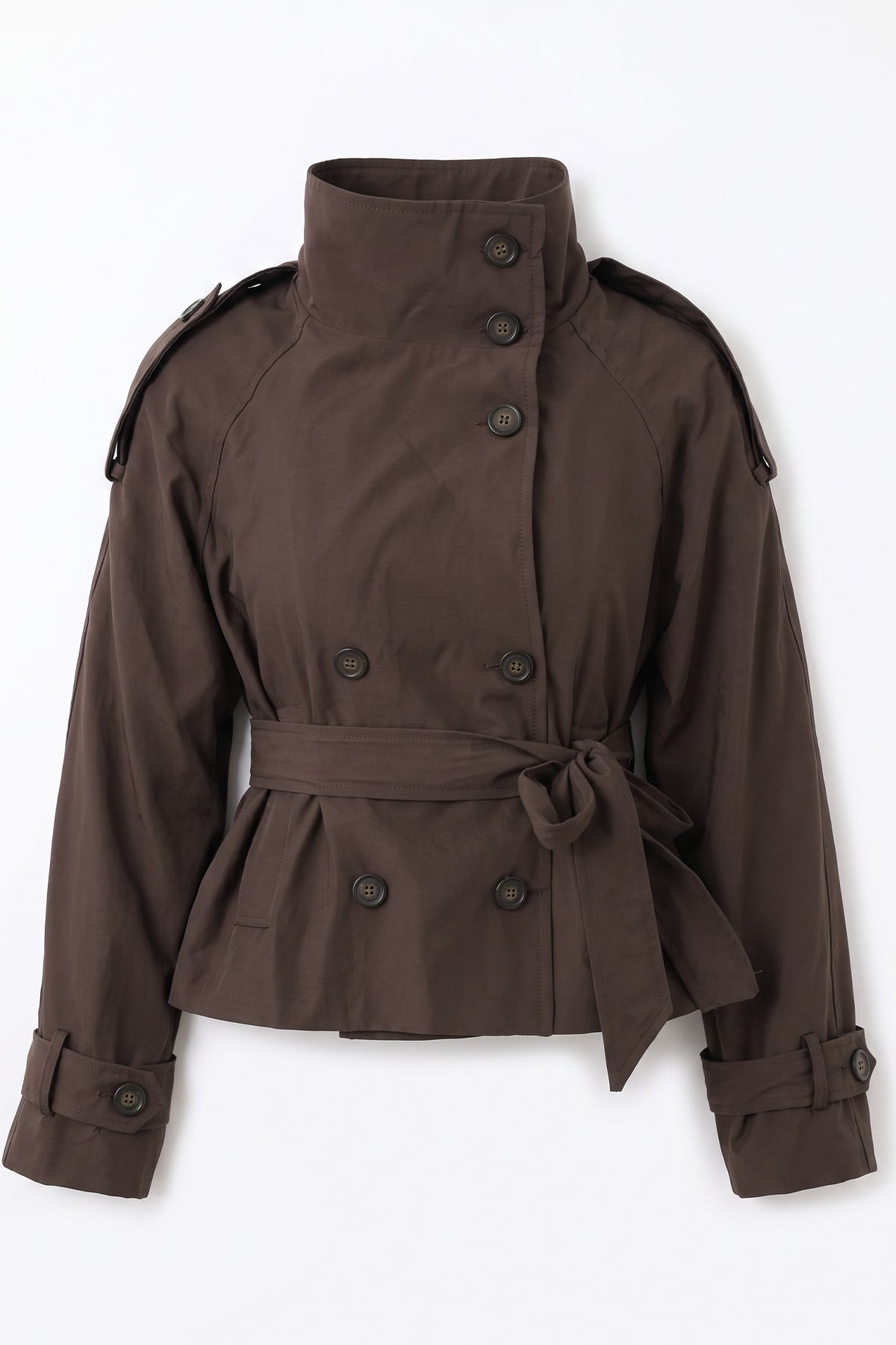 Dik Yaka  Kemerli Trençkot 262155 - KAHVE | zenne.com 